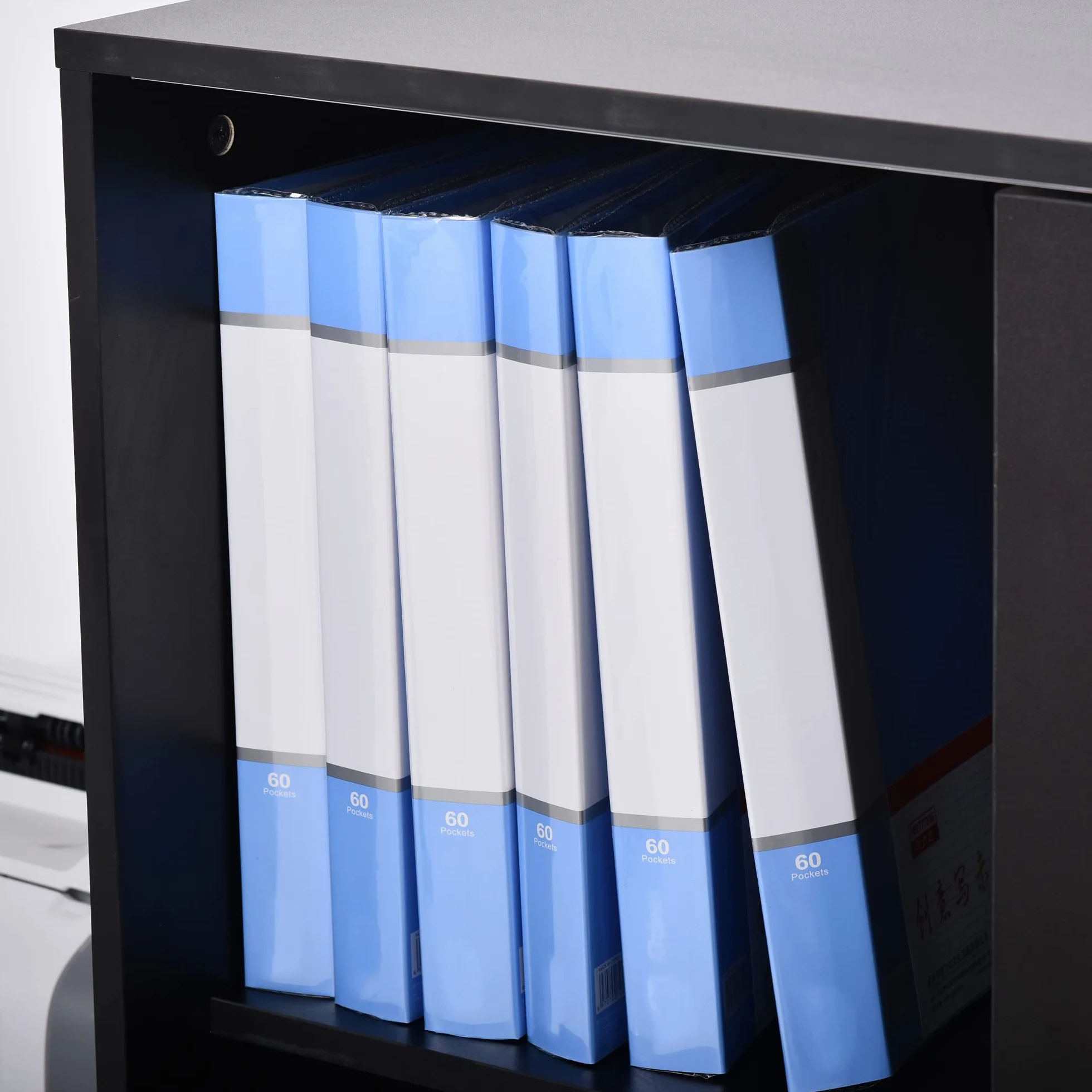 HOMCOM Szafka biurowa Szafa z 2 zamykanymi drzwiami przesuwnymi dim. 80L x 40 l x 120H cm 2 półki panelowe czarne