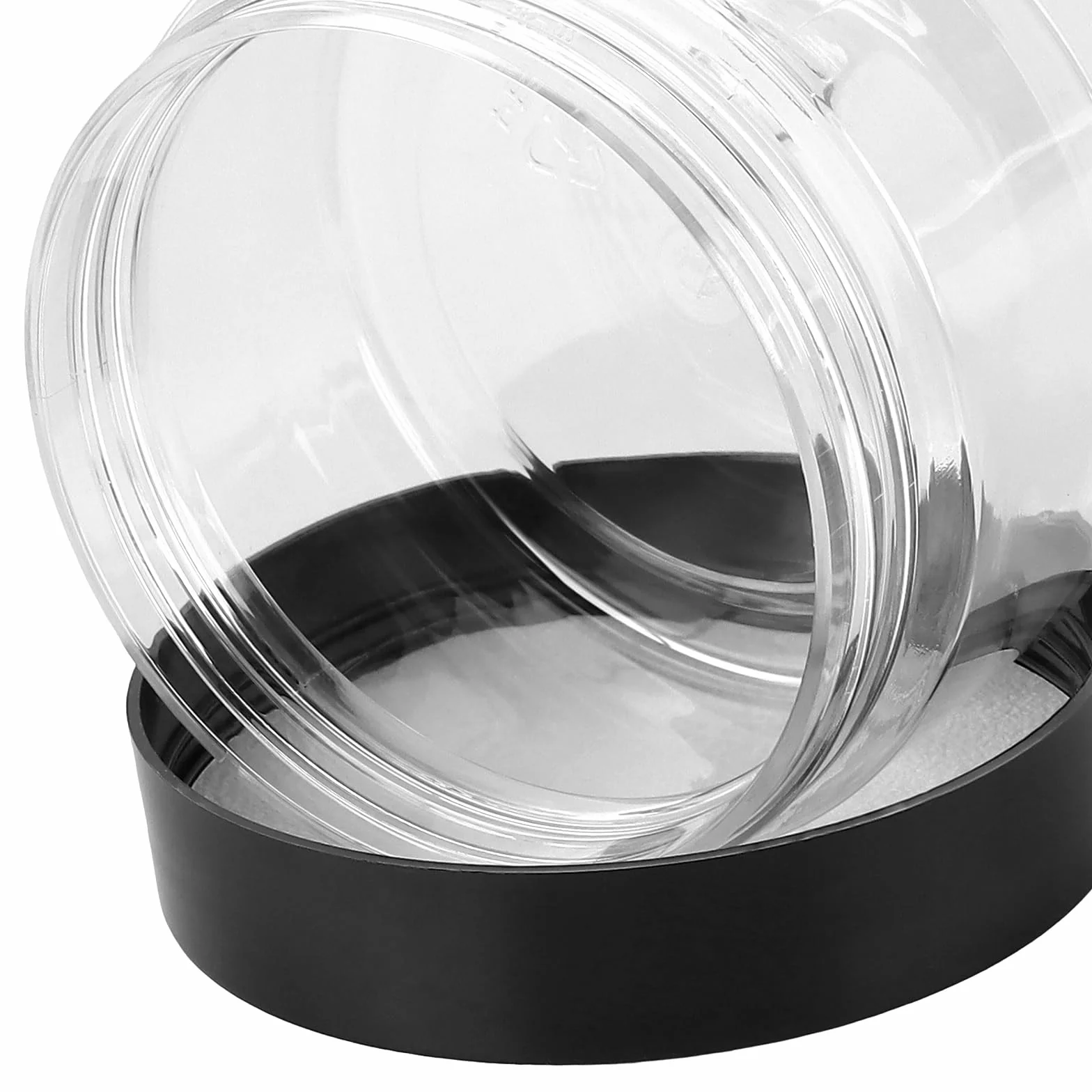 24 pojemniki na zapasy z tworzywa sztucznego PET, 100 ml, przezroczyste pojemniki z czarną pokrywką, 7,1 x 4,2 cm, hermetyczne pojemniki do przechowywania kosmetyków, słodyczy, przypraw