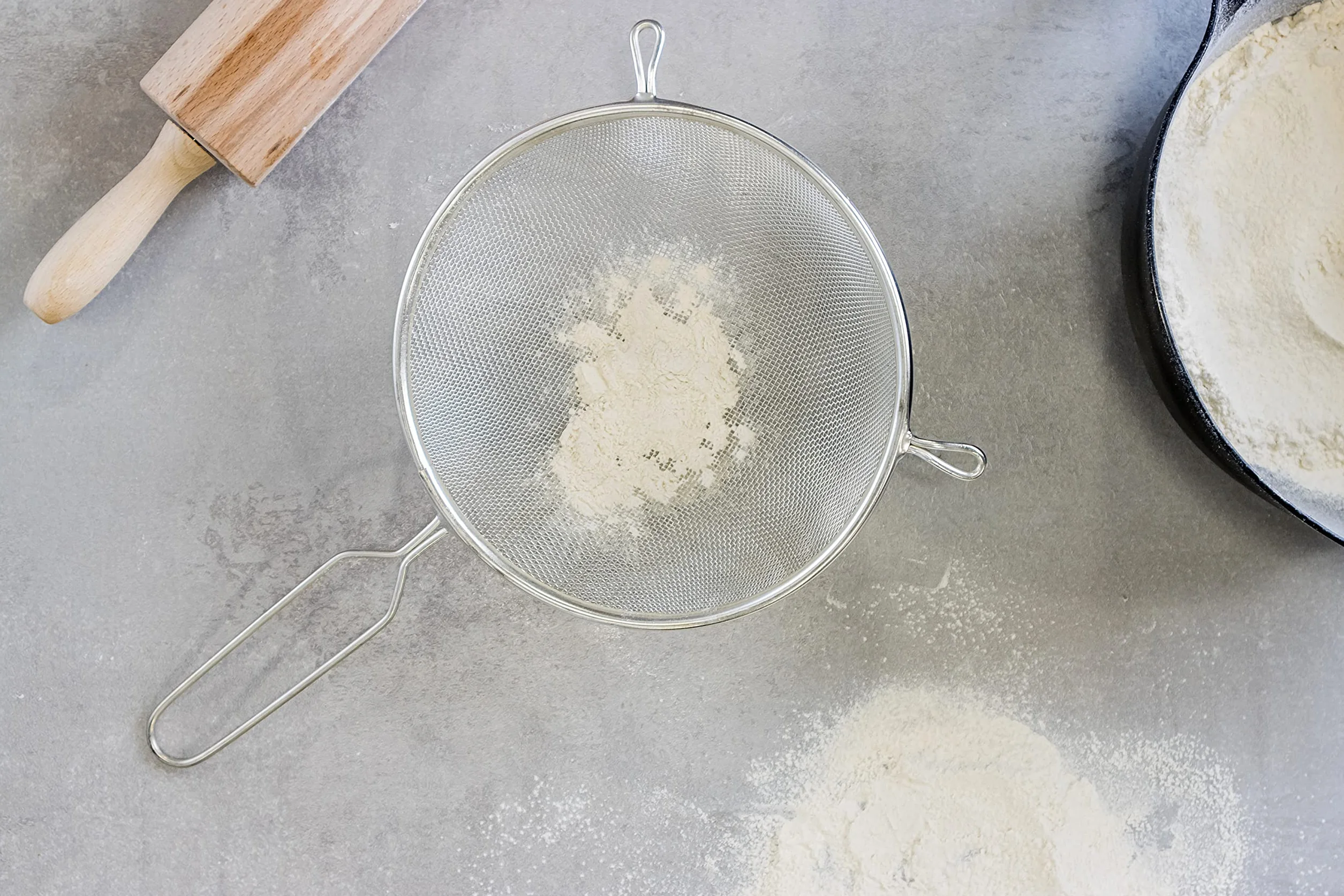 KitchenCraft Duże Sito Kuchenne, Stal Nierdzewna Pokryta Cyną, 20 cm - Kolor Srebrny