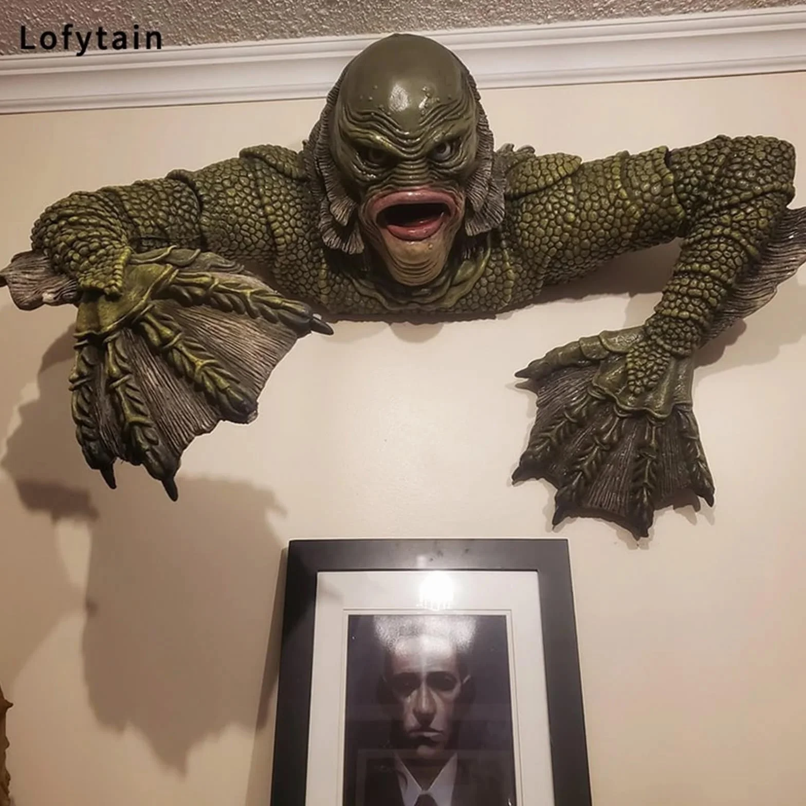 Stworzenie Z Czarnej Laguny Jaszczur Człowiek Horror Figurki Uniwersalne Potwory Horror Cosplay Jaszczur Potwór Pokój Na Zewnątrz Dekoracja Ścienna Zabawny Garaż Wystrój Domu Halloween Prezenty