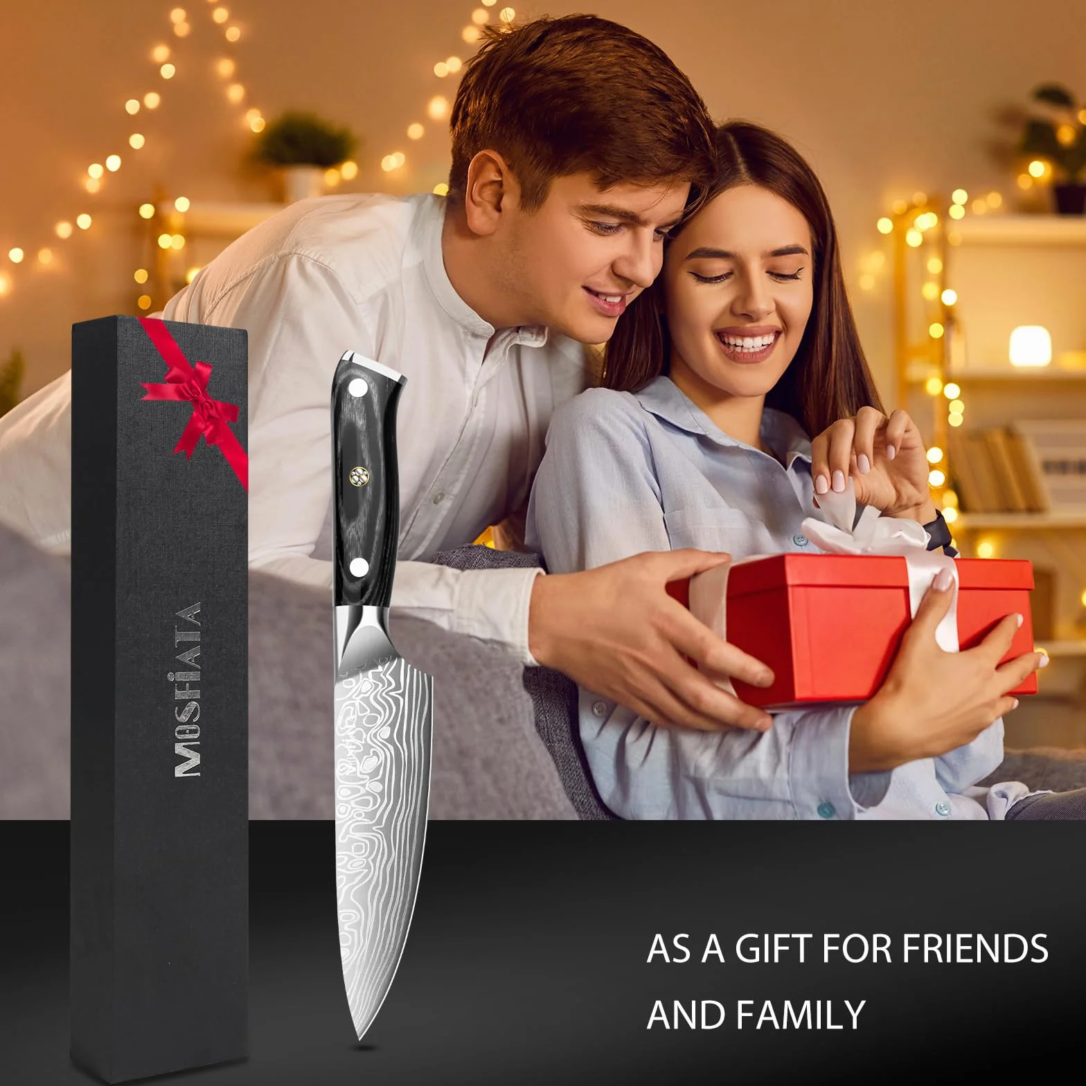 MOSFiATA Chef Knife, 6 Inch Sharp Kitchen Knife High Carbon German EN1.4116 Stainless Steel Cooking Knife, Chopping Knife Kitchen Knives with Ergonomic Handle, Gift Box