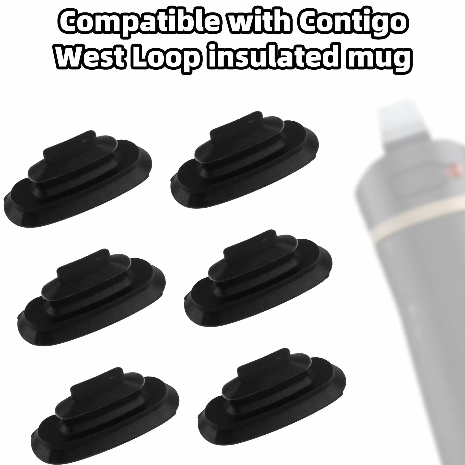 Gosknor 6szt Gumowy Korek Pokrywki do Contigo West Loop, Korek Kubka Uszczelka Kubka Podróżnego Autoseal Coffee Izolowany Kubek Podróżny Części Zamienne do Contigo Akcesoriów Butelek na Wodę