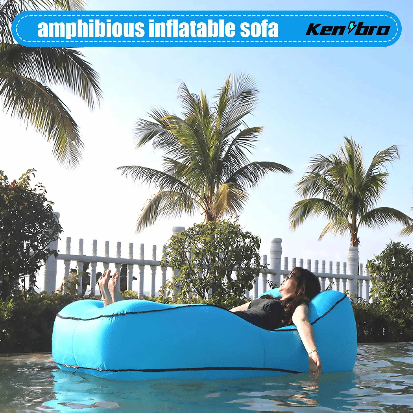 Nadmuchiwana sofa, 210T, wodoszczelna sofa powietrzna z torbą do noszenia, nadmuchiwana leżanka, sofa powietrzna na kemping, do parku, na plażę, na basen i imprezy na plaży