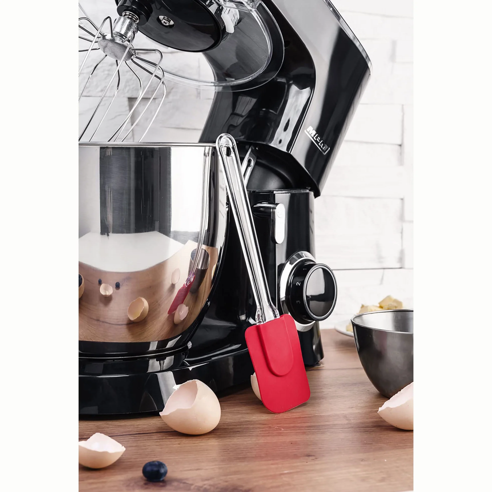 MPM MRK-19B robot kuchenny, piekarnia, profesjonalny blender, ugniatarka, ciasto, orbital + waga, 2200 W, maks. 6,5 l, miska ze stali nierdzewnej, 6 stopni prędkości + funkcja pulsu, system