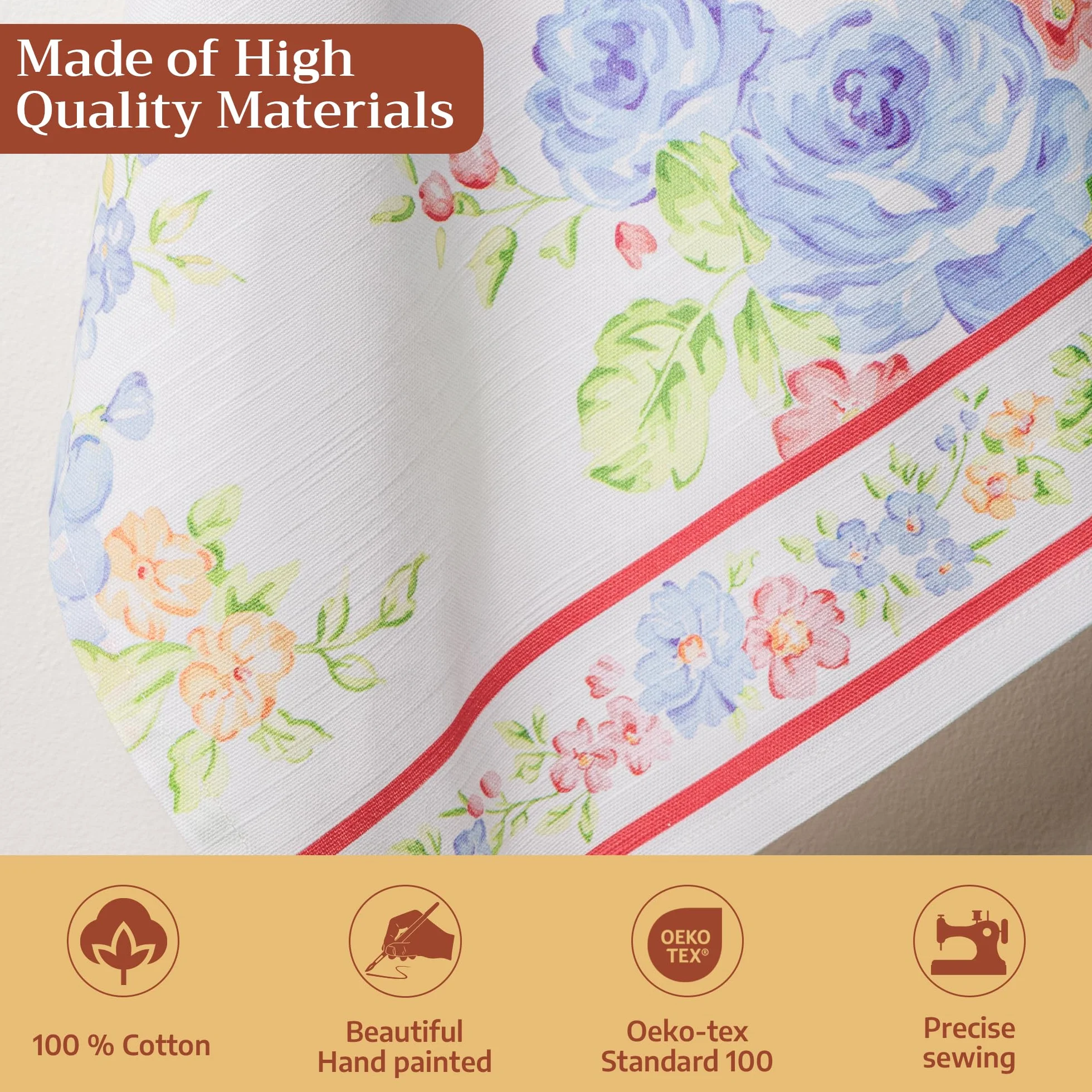 Maison d' Hermine Vintage Floral 100% bawełna, zestaw 3 uniwersalnych ręczników kuchennych, miękkie, chłonne ściereczki do naczyń, ręczniki barowe, wiosna/lato (50 cm x 70 cm)