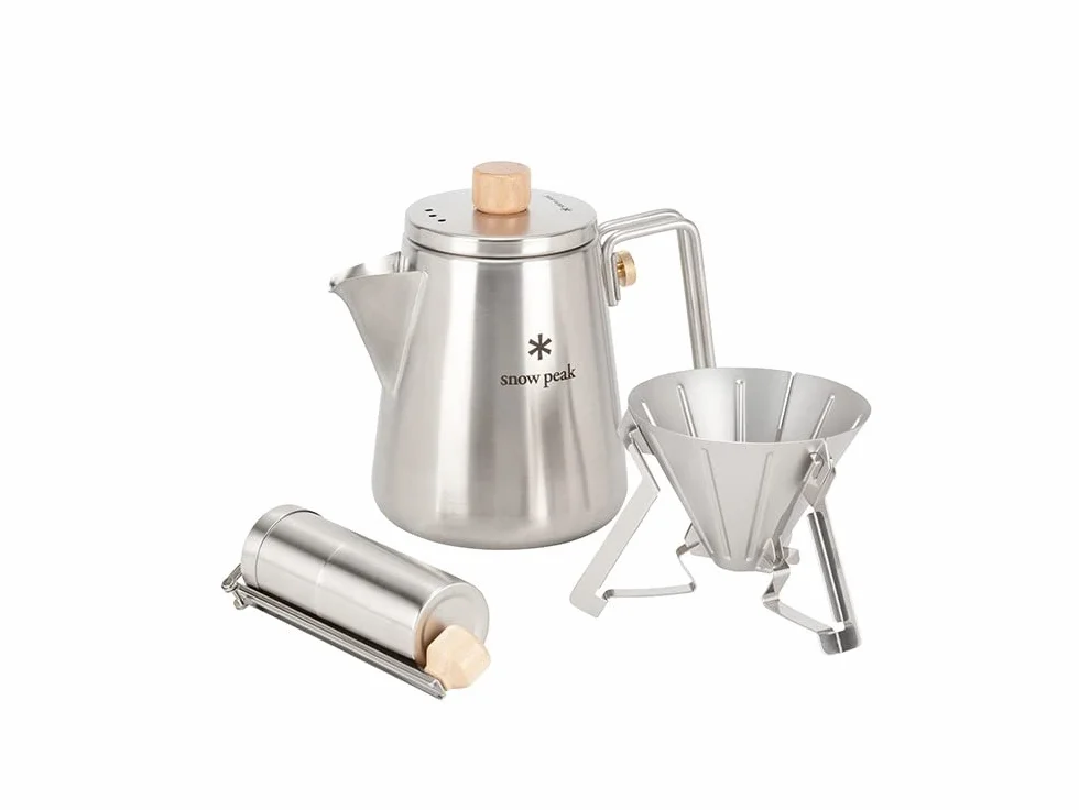 Snow Peak CS-115R czajnik polowy barista, stal nierdzewna, 1 litr, srebrny