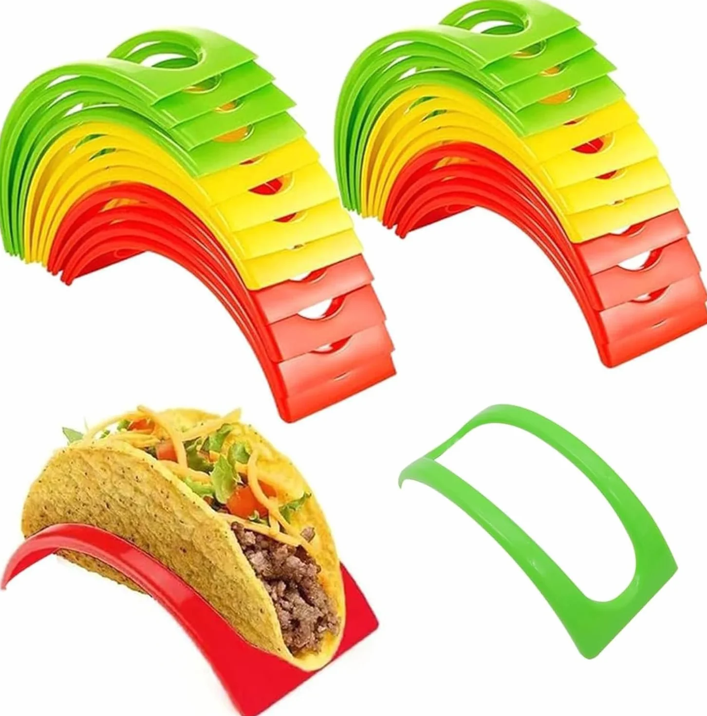 Taco stojak, taco miseczki z twardego plastiku, taco shell, stojak taco, do restauracji, domu, 12 sztuk