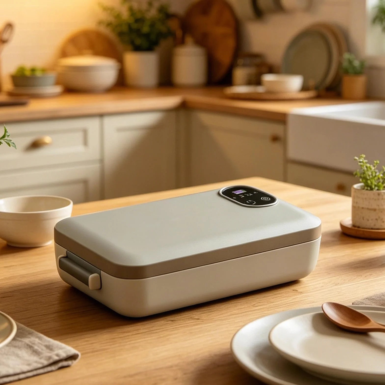 Podgrzewany Pojemnik Na Lunch 900 ml Regulowana Temperatura Podgrzewacz do | Pudełko Podgrzewające Jedzenie Praca Biuro Piknik Budowa Ciężarówka Samochód Kemping Podróż Dom Akademik Szpit