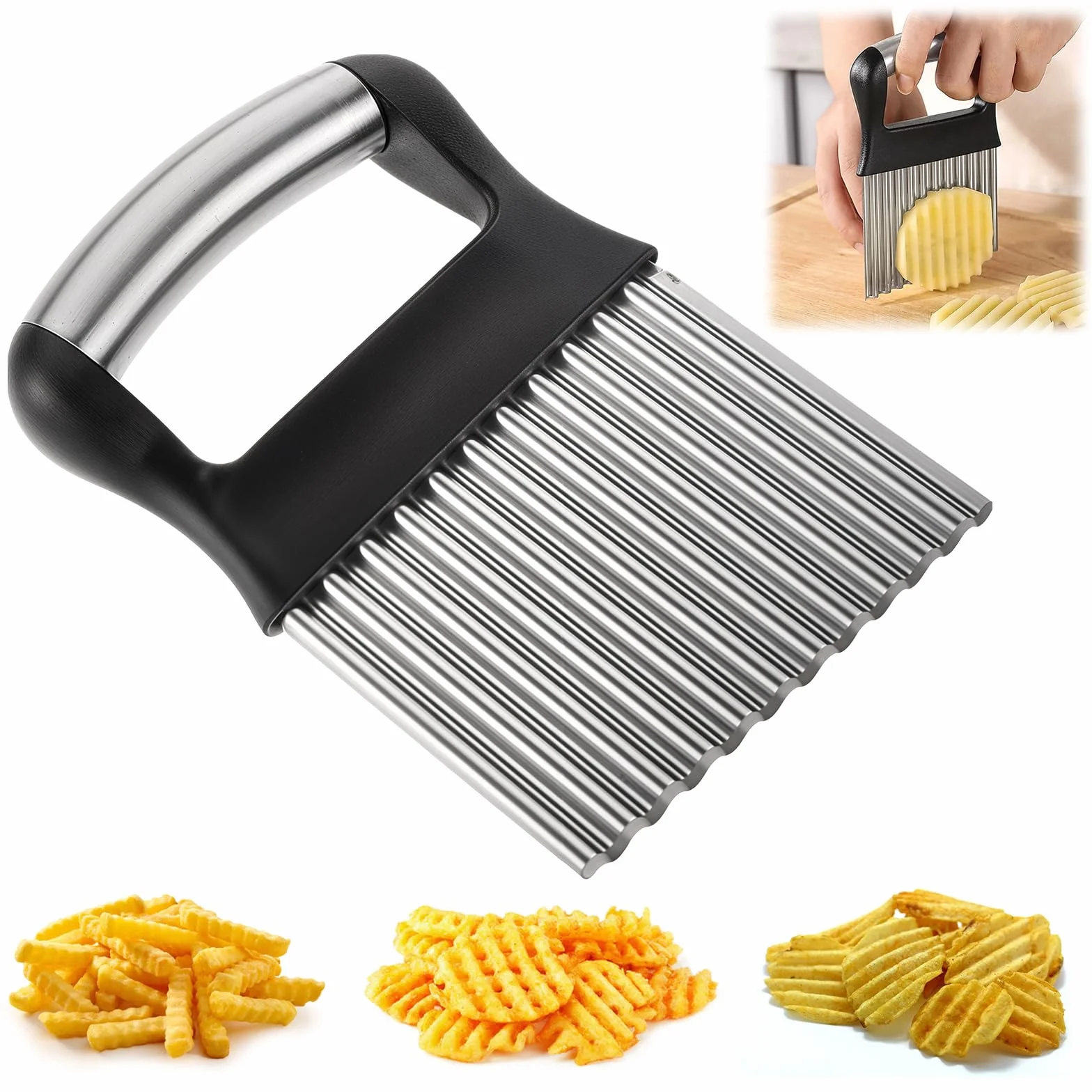 Dimeho Falista frez do smażenia frytek ze stali nierdzewnej nóż do krojenia warzyw ogórek kręcone kształt krajalnica marchewka wafel chip narzędzie do fali warzyw owoców bananów winogron