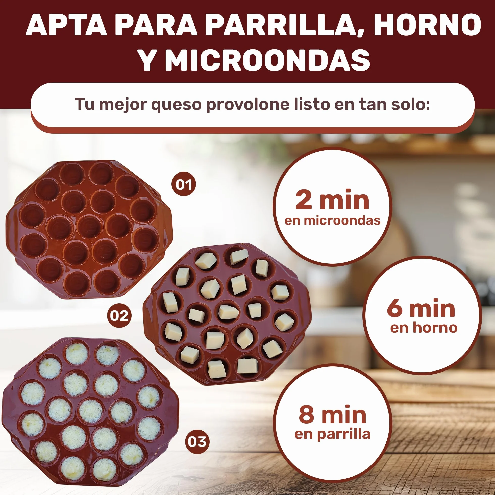 Provolonera Ser Provolone 19-wnękowa ceramiczna terakota provolonette grill kuchenka mikrofalowa topiony ser ślimaki towarzyszyć pieczeniu, grill, grill, posiekane jedzenie lub kolacja.