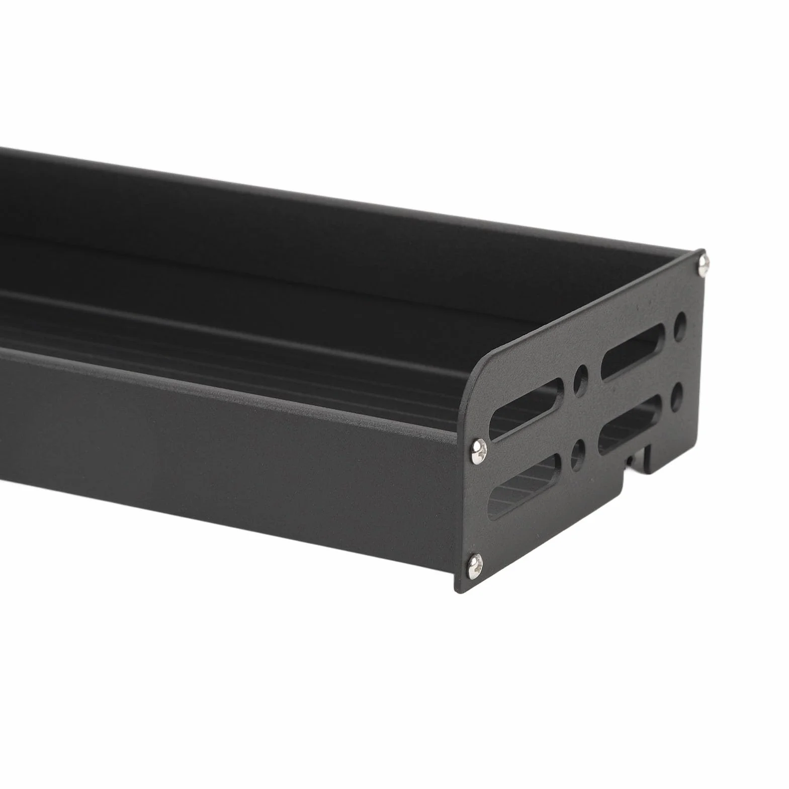 Naścienny stojak na przyprawy kuchenne, zdejmowany, oszczędzający miejsce, wiszący organizer do przypraw do kuchni, łazienki, aluminium 60 cm (Czarny)