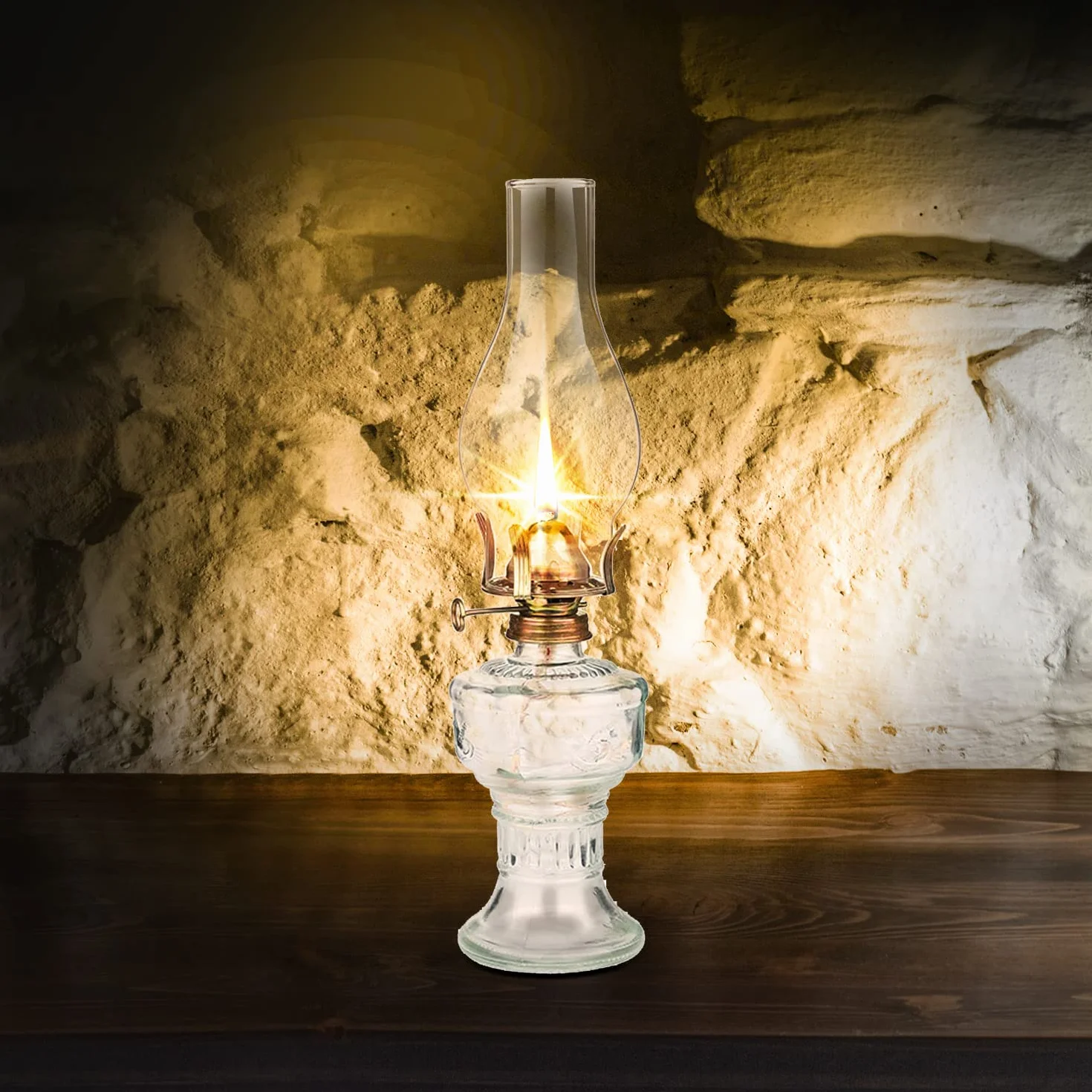 TRANSPLANT szklana lampa naftowa, lampa olejna, szklana, klasyczna, retro, dekoracja domu, lampa, ślub, festiwal, dekoracja, duża pojemność, 32 cm