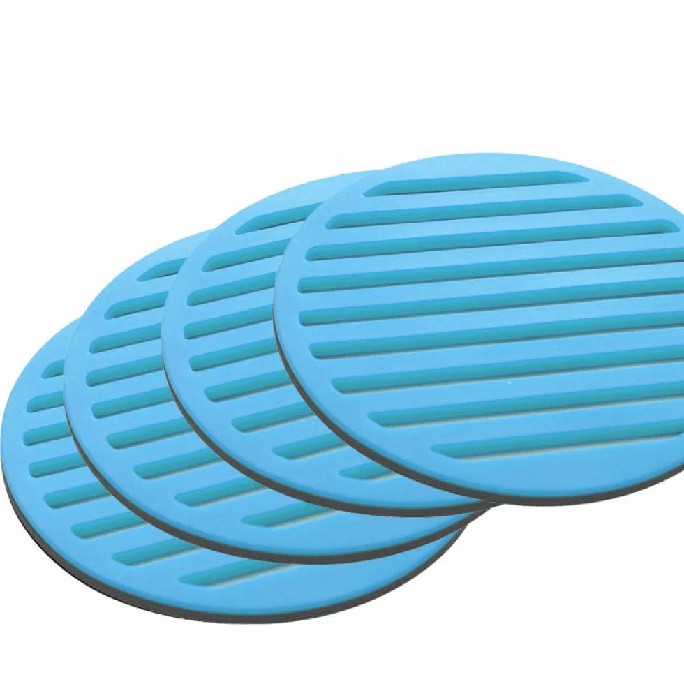 okrągła podkładka, Okrągły stół jadalny, stop silikonu, zestaw mat izolacyjnych, podkładka pod garnek, miskę, talerz, niebieski(Orange (4 Pieces))