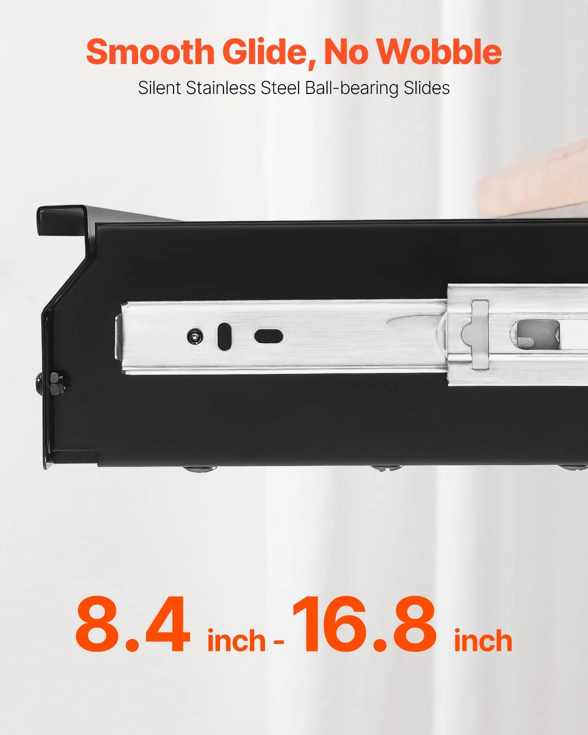 VEVOR Wysuwana szuflada pod biurkiem, 84 cm, wysuwana szuflada pod biurkiem, ukryty organizer do przechowywania, pod stołem, szuflada na ołówki do biura, domu, do siedzenia, stacji roboczej, 84 x 23 x