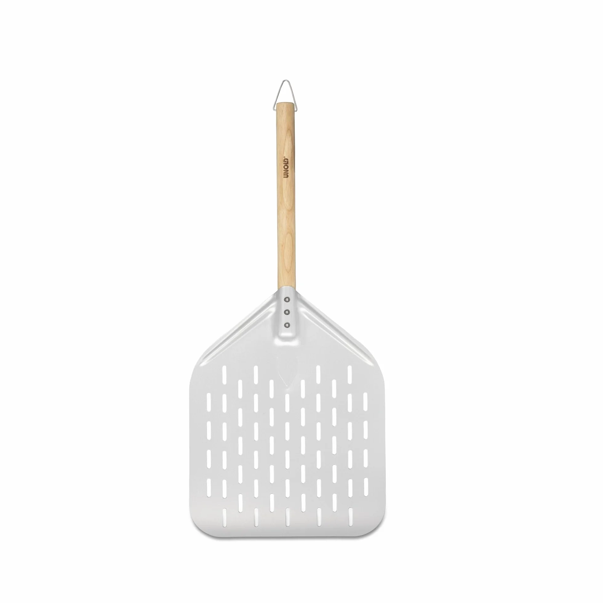 UNOLD Pizza Peel 6881620 | Szpilka do pizzy wykonana z aluminium z drewnianym uchwytem idealna pizza Oven Luigi 68816 | długość uchwytu 35 cm, rozmiar buta 40 x 30 cm