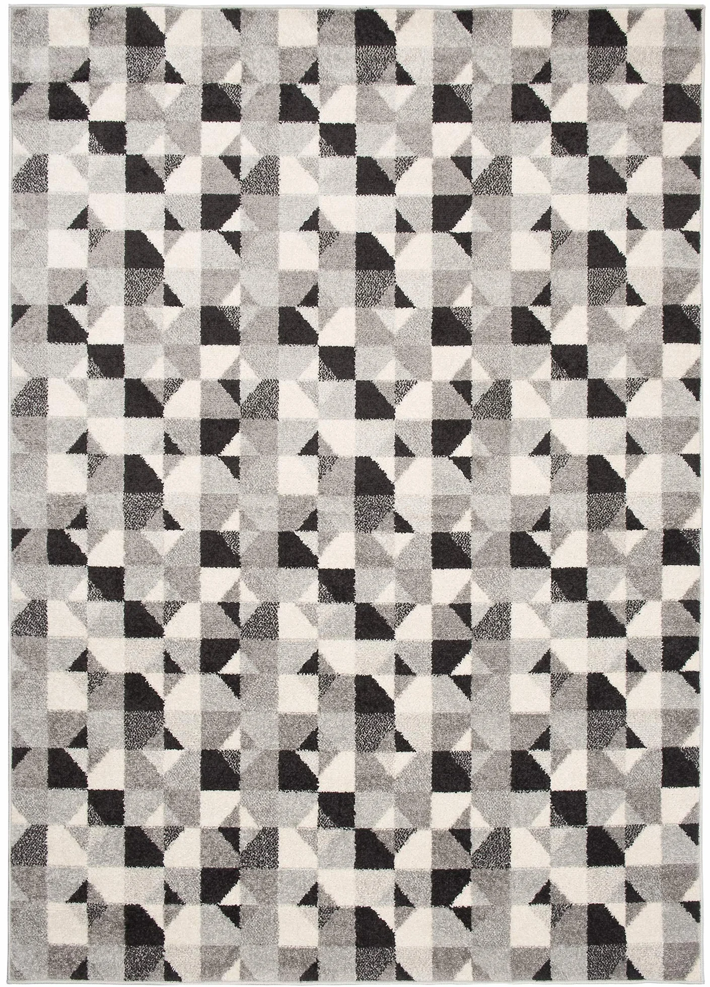 Tapiso LAZUR dywan do salonu, krótkie runo, nowoczesne wzornictwo, geometryczne figurki, kolor czarny, szary, kremowy, sypialnia, Ökotex 300 x 400 cm