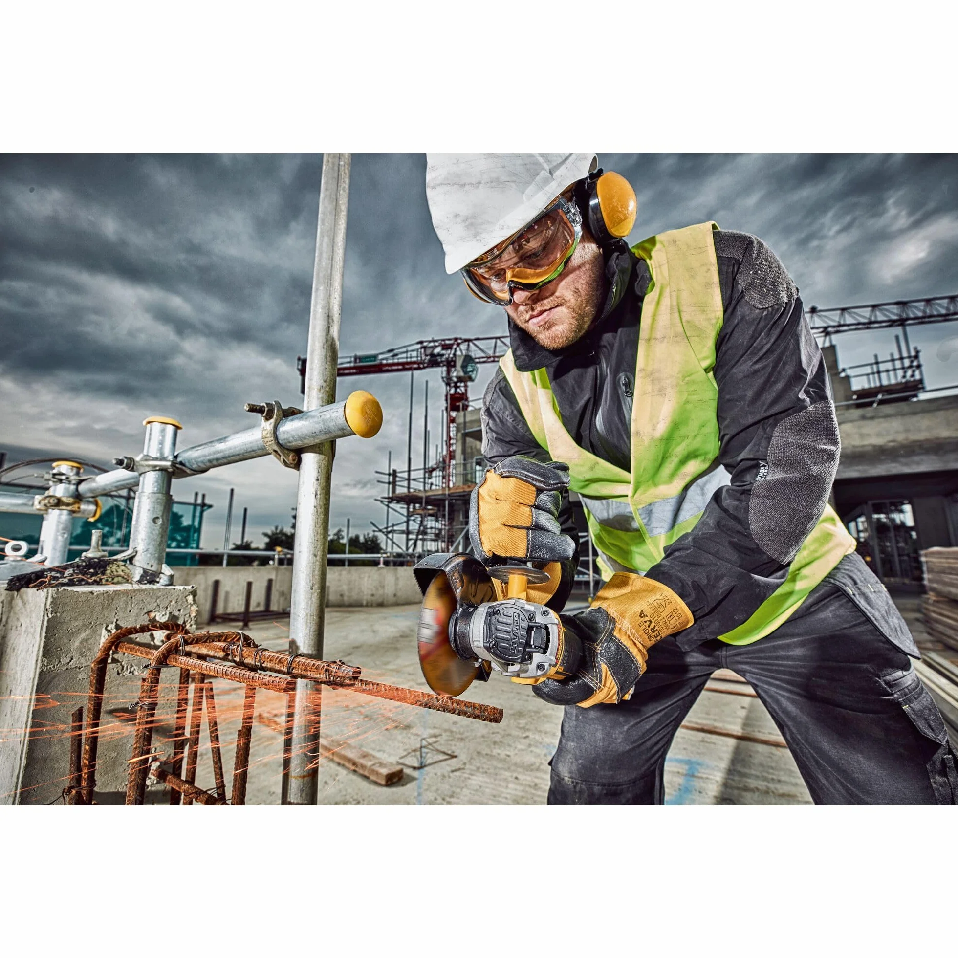 DEWALT Praktyczny Mini-amoladora bez escobillas xr 18v 125mm bez ładowarka/akumulator z interruptor hombre-muerto, arranque suave, hamulec, embrague dla rowerzystów do wydajnej jazdy 18v 125mm | Bezszczotkowa szlifierka kątowa 18V XR z elektronicznym hamu