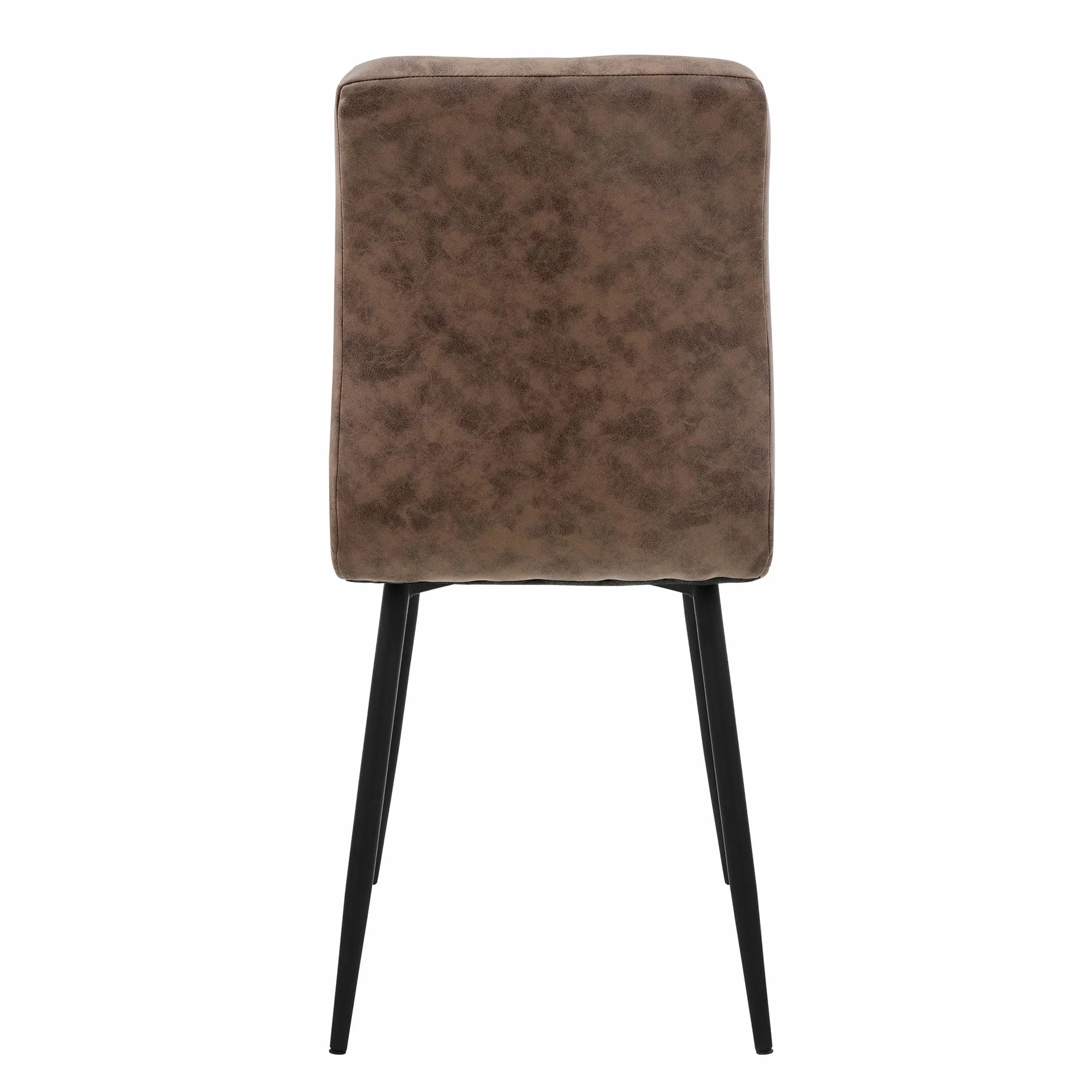 ML-Design Zestaw 4 krzeseł w kolorze brązowym z tapicerowanym siedziskiem z ekoskóry, metalowymi nogami, ergonomicznym kształtem do jadalni i salonu