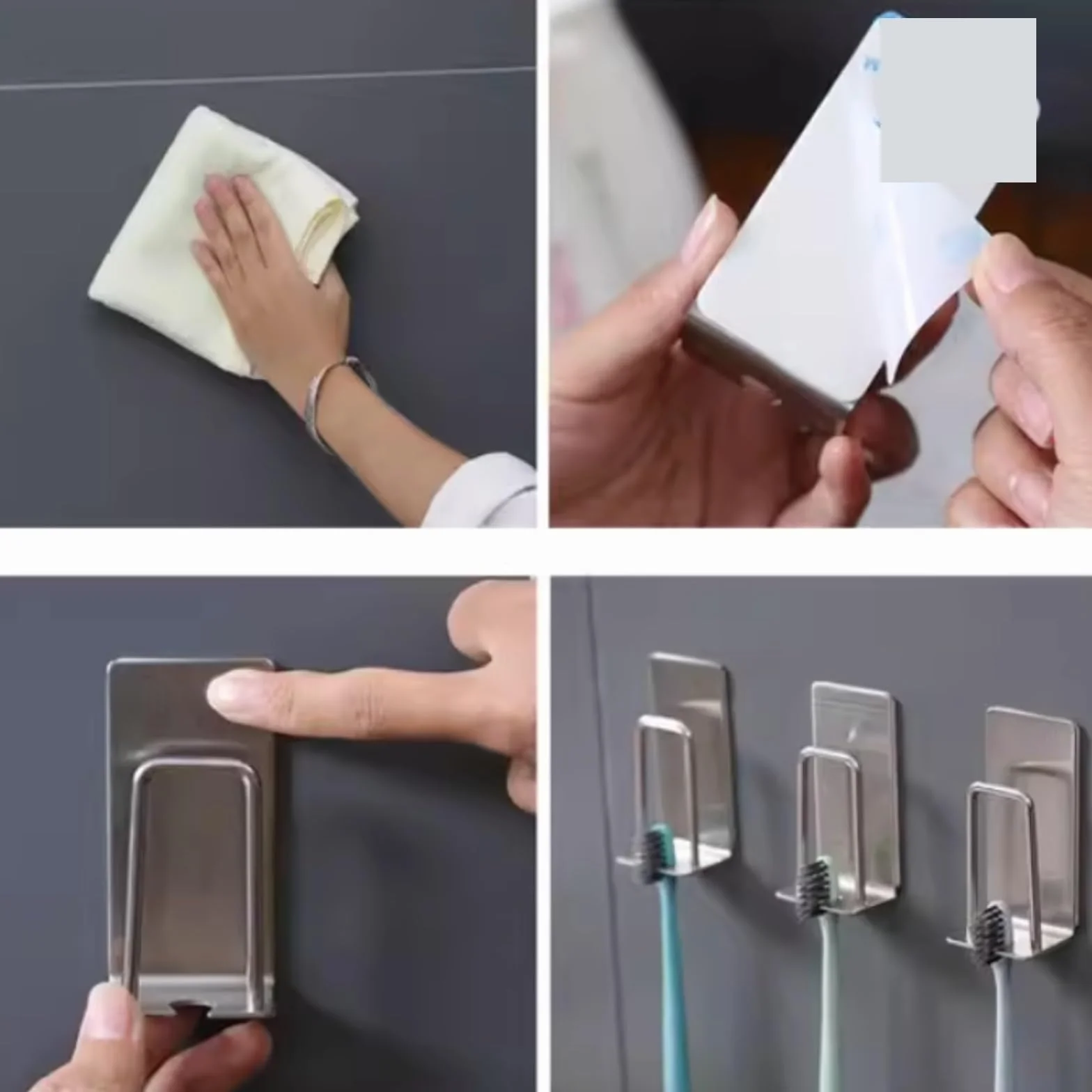 Uchwyt Szczoteczkę Uchwyt Na Szczoteczki Do Zębów Ze Stali Nierdzewnej Montowany Ścianie Prysznica W Łazience Organizer(1pcs)