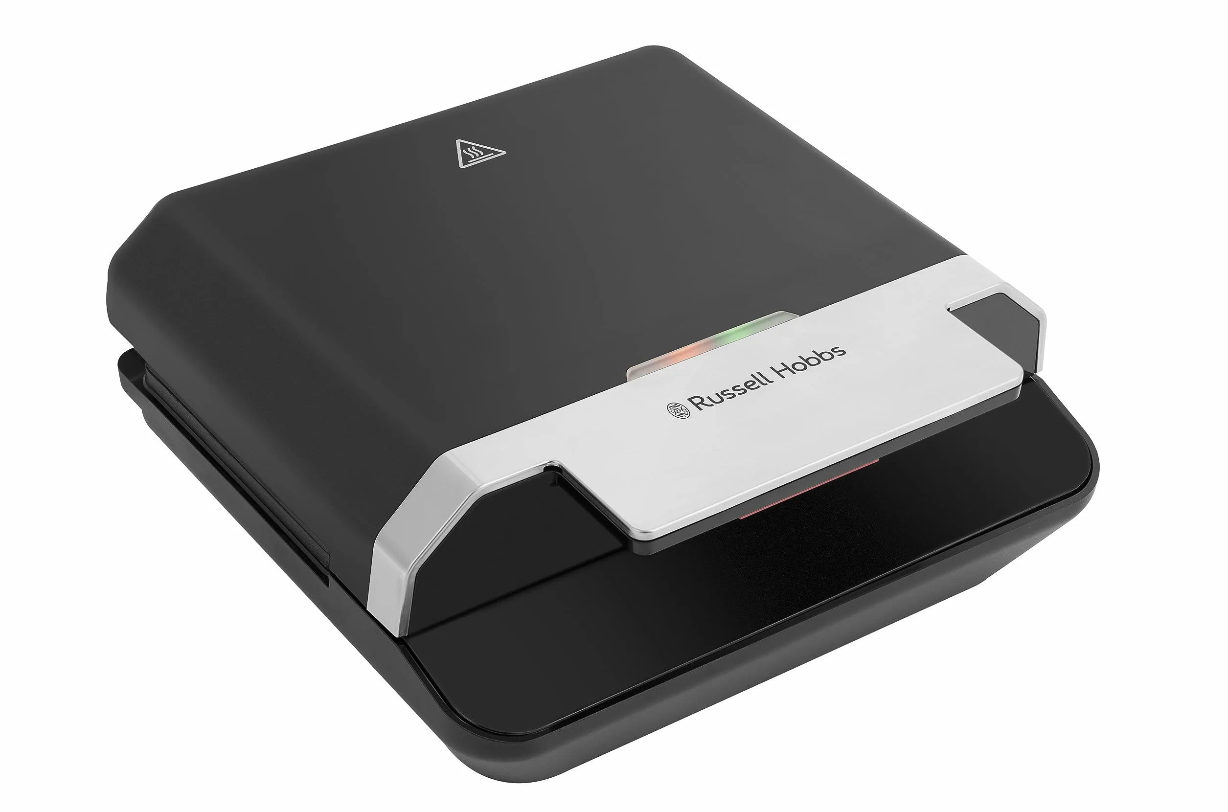 Russell Hobbs Opiekacz do kanapek, wytrzymałe nieprzywierające płyty, łatwy w czyszczeniu, szybkie nagrzewanie, bez BPA, przechowywanie w pionie, 750W, czarny, Creations Easy Clean, 26800-56