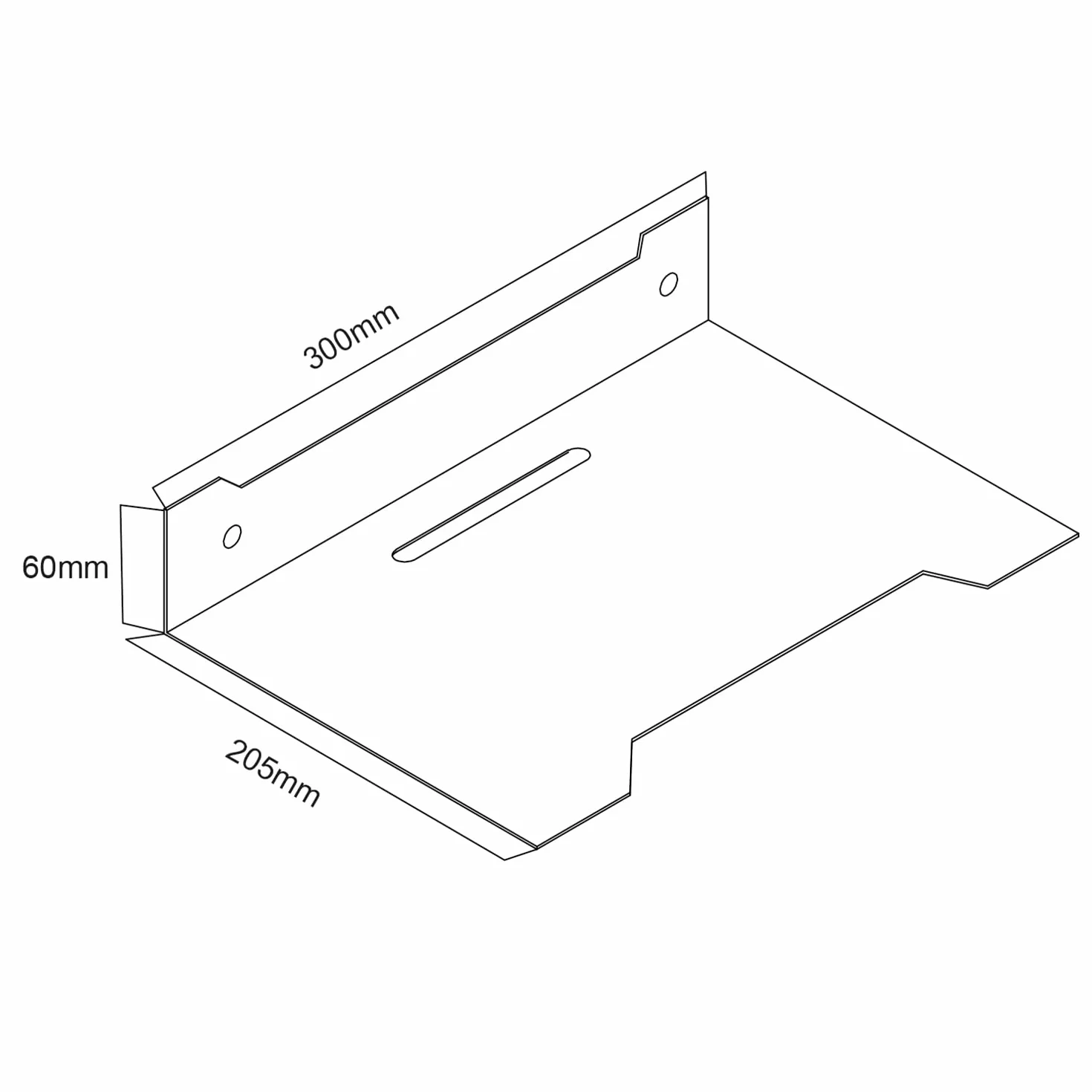 Maclean MC-122 Czarna stalowa półka ścienna, 300 x 205 mm, kompaktowy uchwyt 5 kg na dekoder, router, czyste prowadzenie kabli, łatwy montaż na ścianie