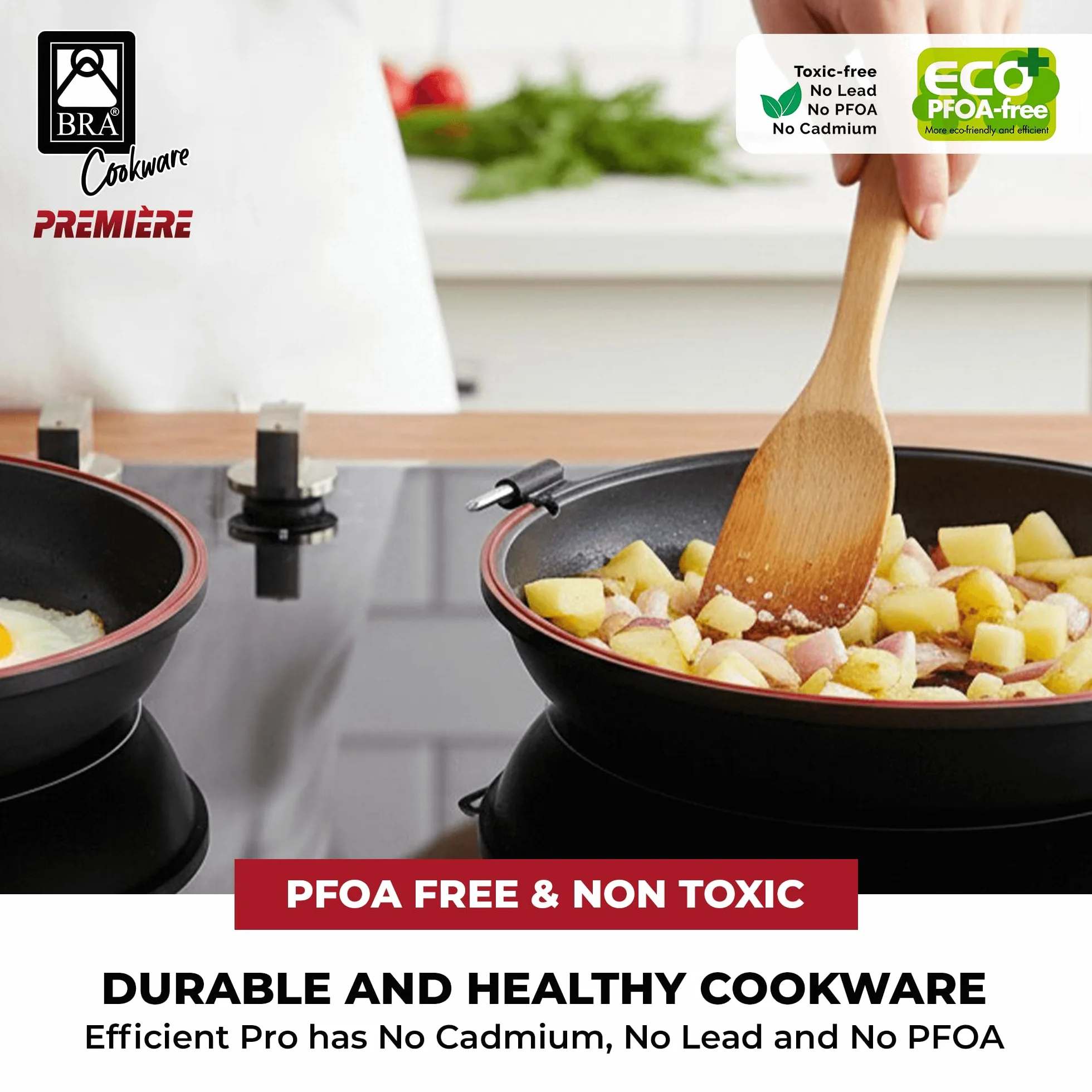 Bra Dupla Premiere podwójna patelnia z odlewu aluminiowego z powłoką zapobiegającą przywieraniu, nadaje się do wszystkich rodzajów kuchenek, w tym indukcyjnych 26 cm [Ekskluzywnie w Amazon]