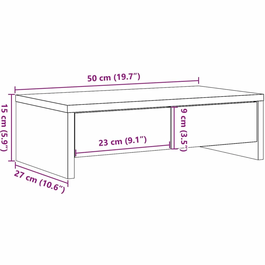 Generic Stojak na Monitor z szufladą, Drewniane Stojaki na Monitory, Podstawka Pod Ekran Komputera, Drewno Konstrukcyjne z Drewna Rzemieślniczego do Drukarki Przenośnej (50x27x15cm)
