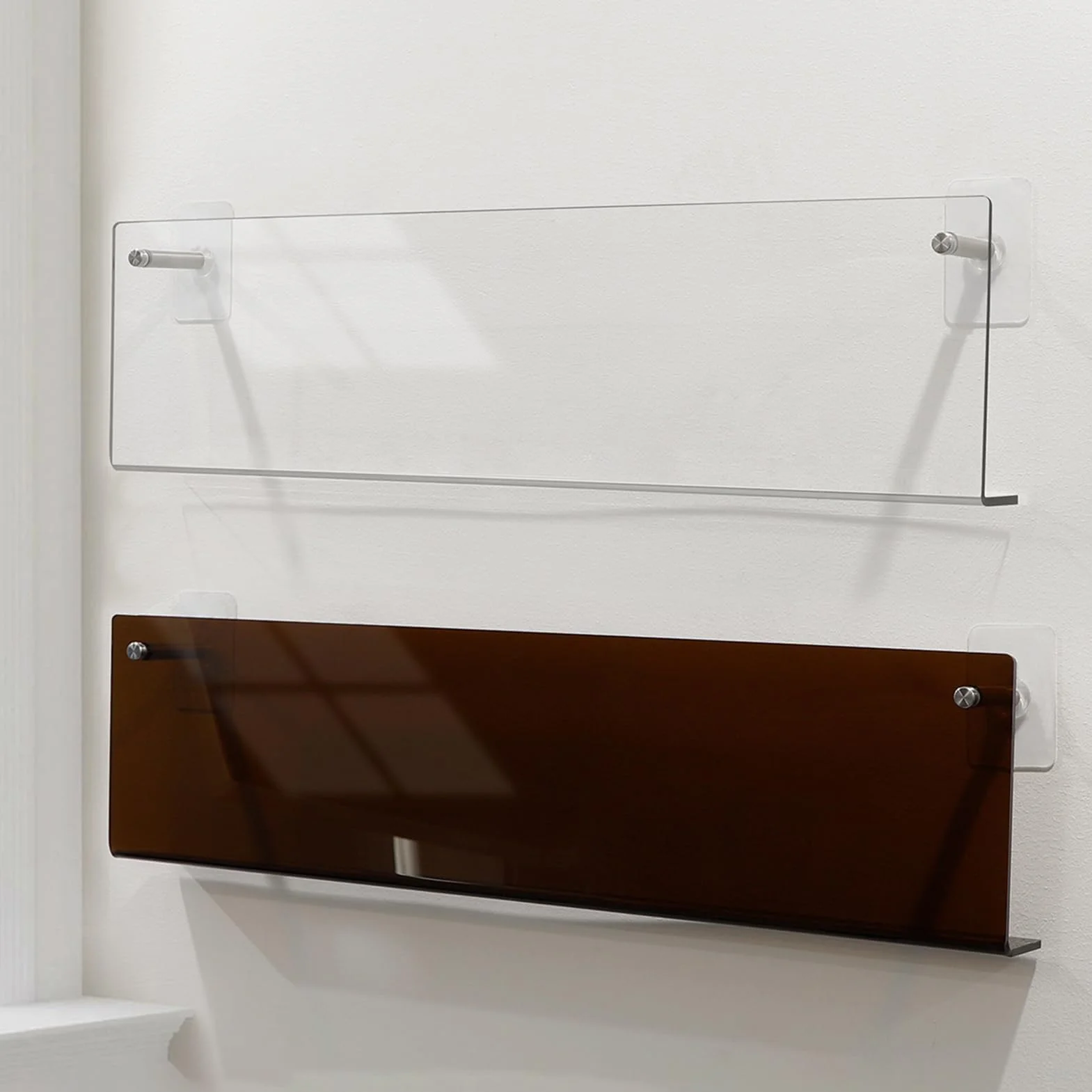 Akrylowy uchwyt na album 40 x 15 x 6 cm, przezroczysta, montowana na ścianie, wielofunkcyjny organizer dla miłośników muzyki, bez wiercenia, do sypialni i kina domowego