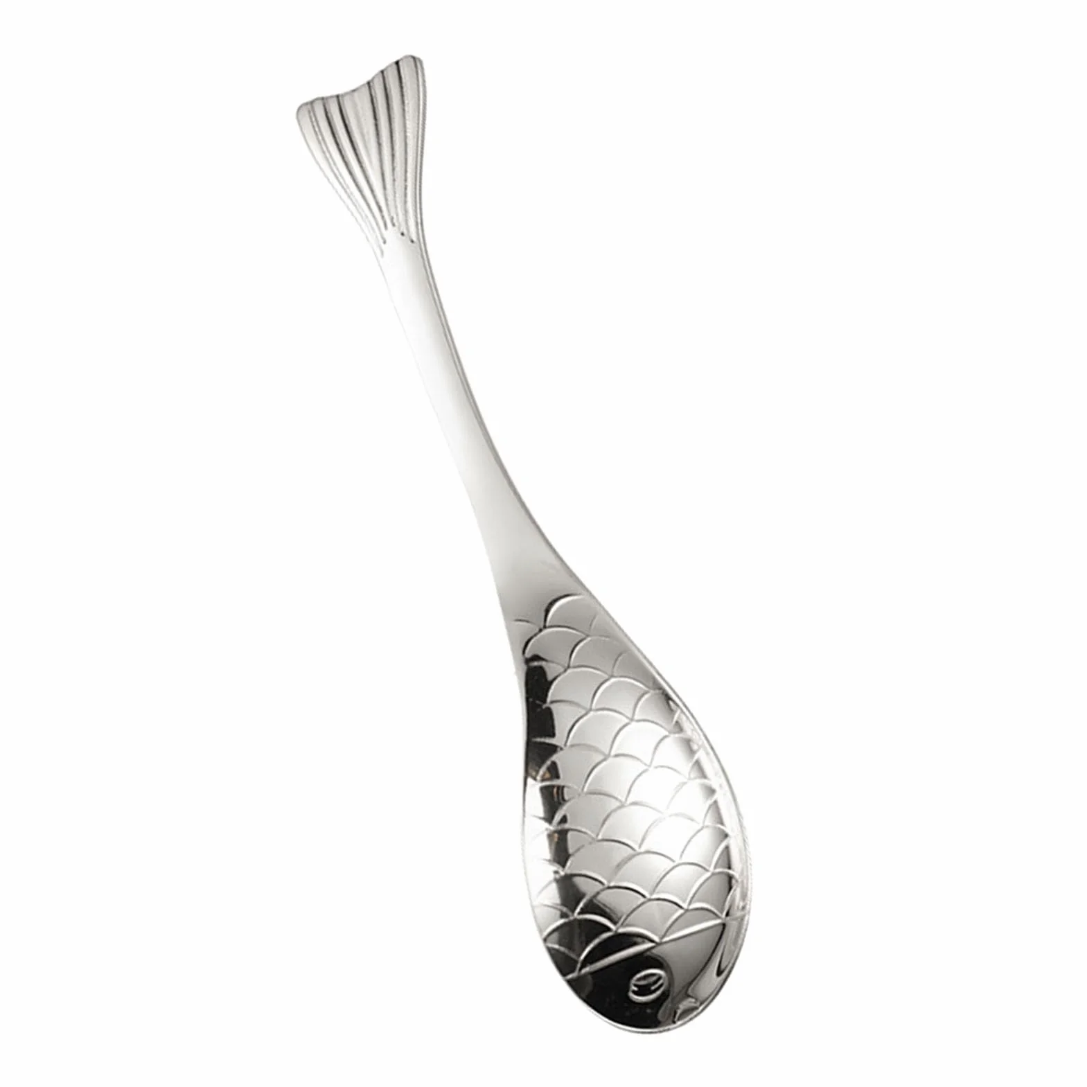 Łyżka W Kształcie Ryby, 6,7 Cala Sztućce Ze Stali Nierdzewnej łyżeczka łyżka Do Zupy Do Zupy Ryżowej Kawa Owsianka Deser Płatki Zbożowe