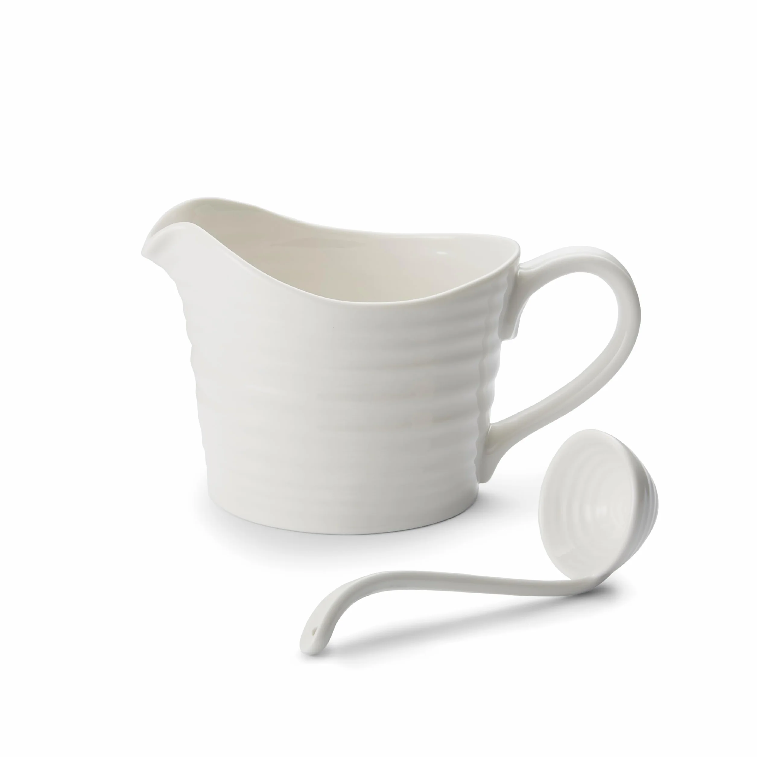 Portmeirion Dom i prezenty CPW78895-XP dzbanek na sos i mini chochla, porcelana, biała, 18,5 x 11 x 13 cm