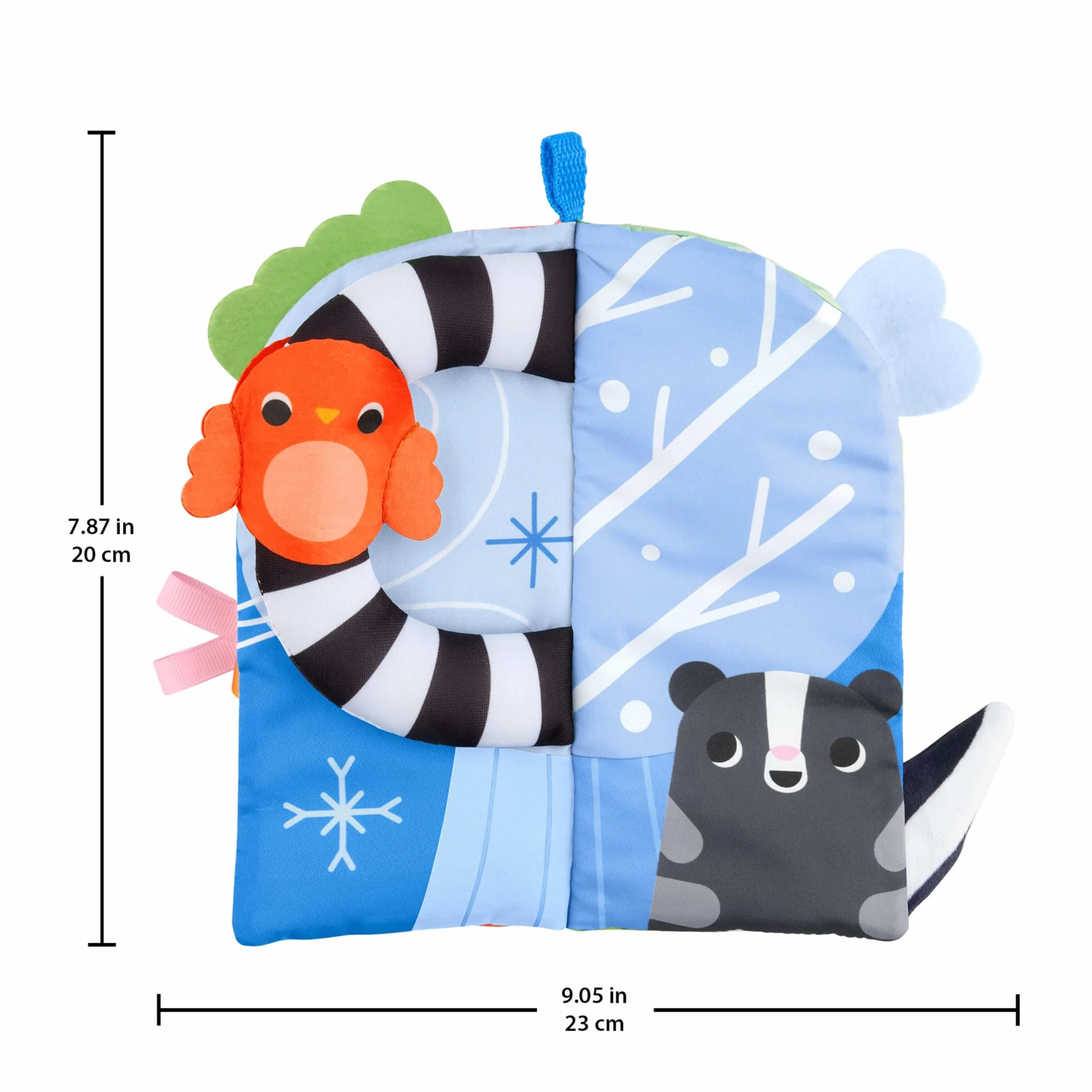 Fisher-Price Miękka książeczka sensoryczna – Pory roku, 4 strony, zabawa na brzuszku/na siedząco, aktywizująca zabawka sensoryczna dla noworodków i niemowląt, JKP53