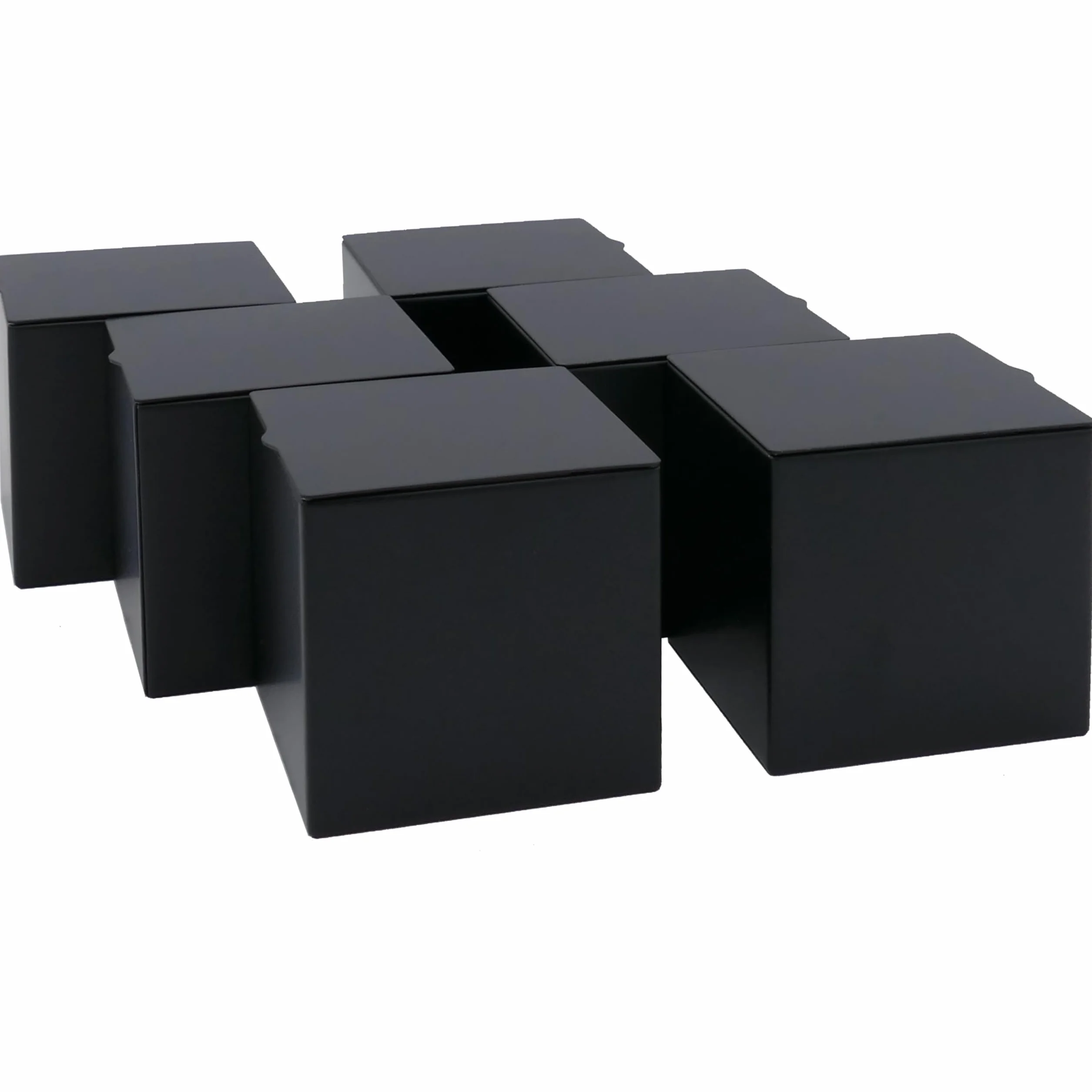6 x kwadratowa puszka na zapasy / pojemnik na herbatę, nieprzepuszczające zapachu z metalu, na ok. 75 g, kolor szary Earl Grey, 6,4 x 6,8 x 6,8 cm (wys. x szer. x gł.) | idealnie nadaje
