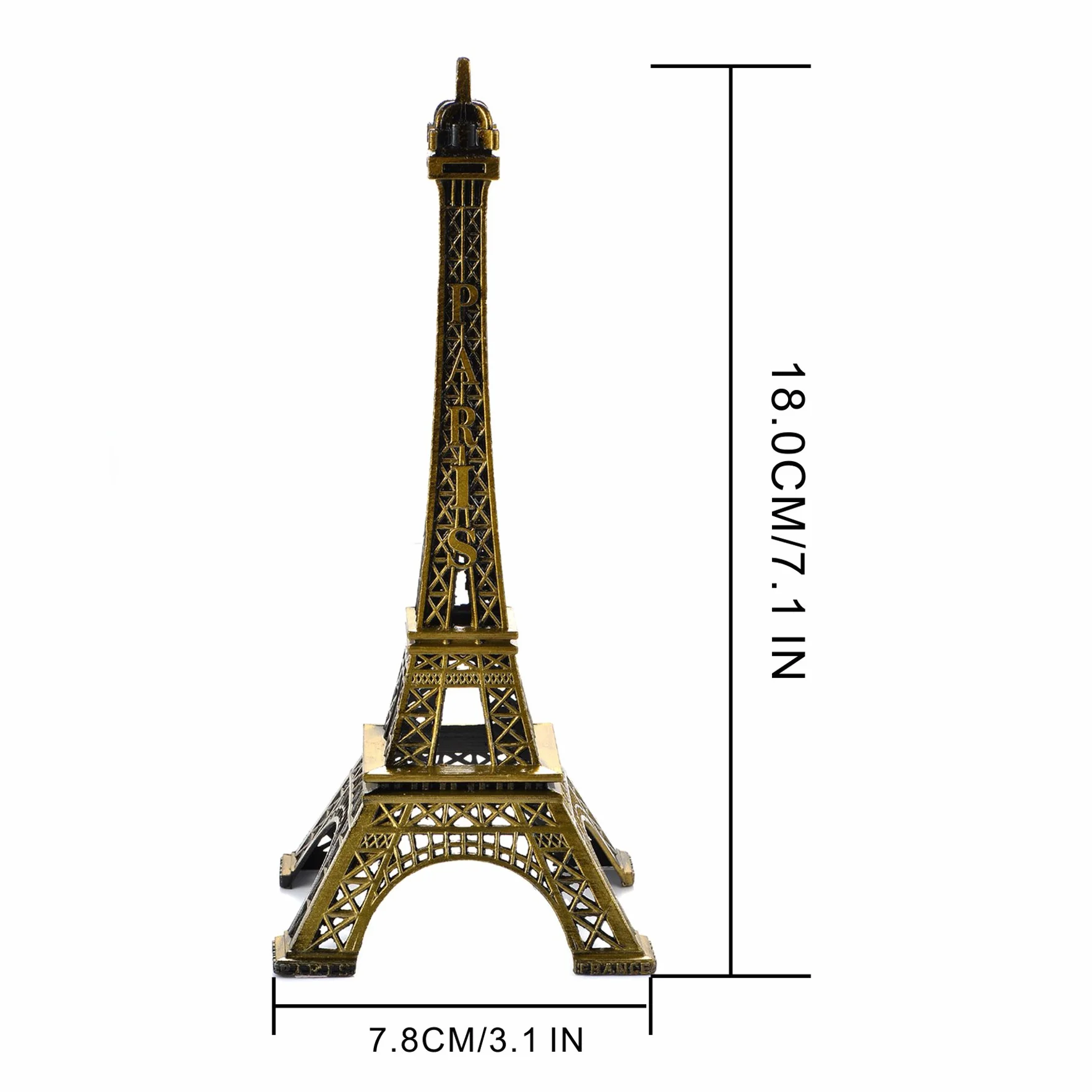 Dekoracja Wieży Eiffla, 18 cm Metalowa Wieża Eiffla Paryż Rzemiosło Sztuka Statua Model Biurko Dekoracja Pokoju Prezent