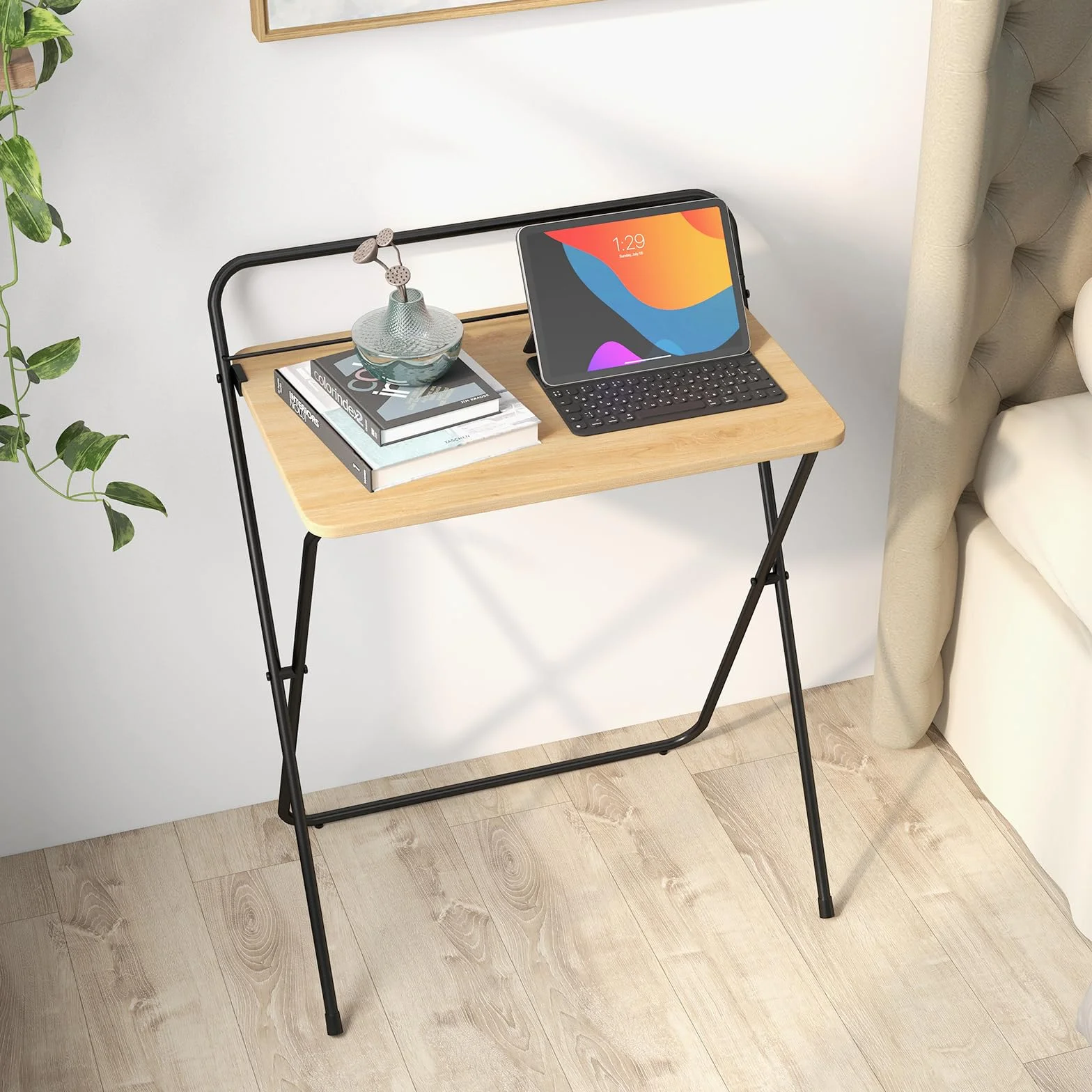 COSTWAY Składany stół, małe biurko na laptopa, nie wymaga montażu, zajmuje mało miejsca, stolik komputerowy do małych pomieszczeń, 60 x 40 x 69 cm