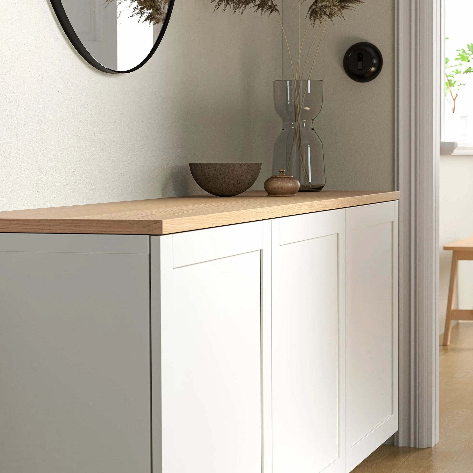 Ikea BESTå panel górny, 180 x 42 cm, fornir dębowy