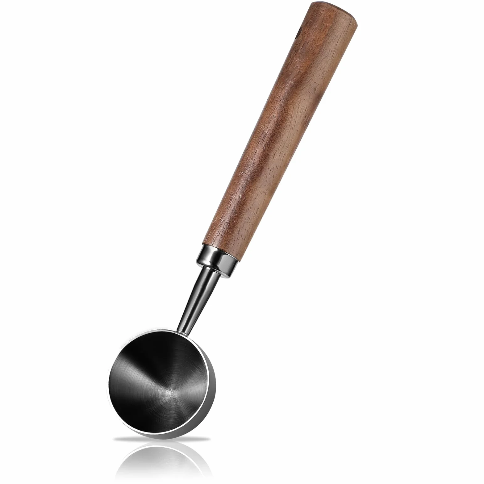 cobee Łyżka do miarki kawy, łyżka do kawy ze stali nierdzewnej 304, pojemność 10 g, miarka do espresso z długim drewnianym uchwytem, miarka do przyrządu kuchennego do miarki (czarna)