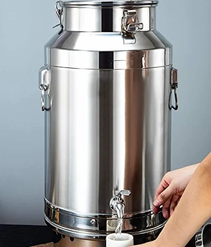 Heavy Duty Stainless Steel Milk Jug With Tap Sealed Container For Oil Wine Storage 304 Rdzeszczoodporne wiadro z czajnikiem Łatwy do czyszczenia do domu Camping Kitchen Fermentation i płynne dozowanie
