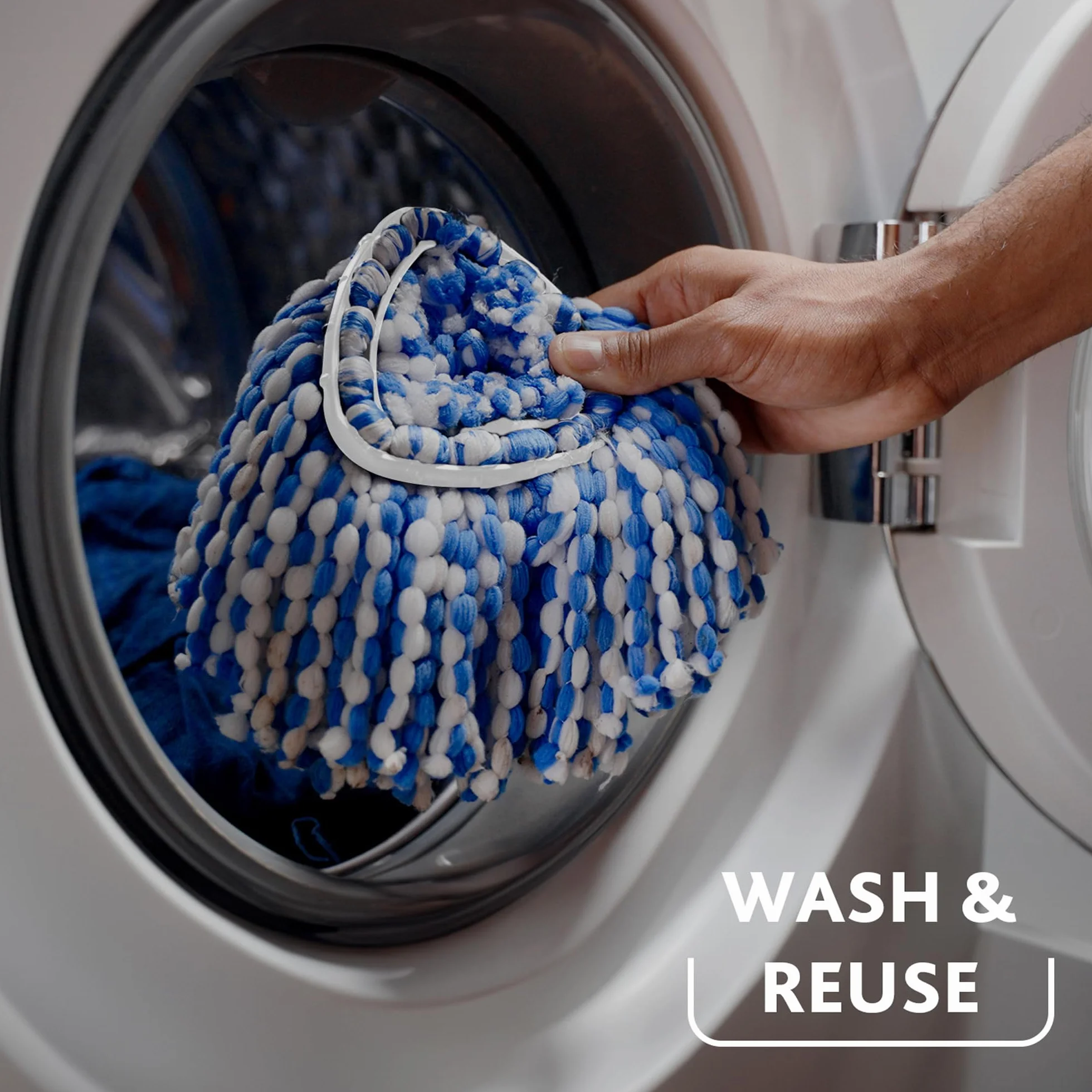 O-Cedar EasyWring RinseClean wkład do mopa obrotowego z mikrofibry, wykładzina podłogowa, niebieski, 1 szt
