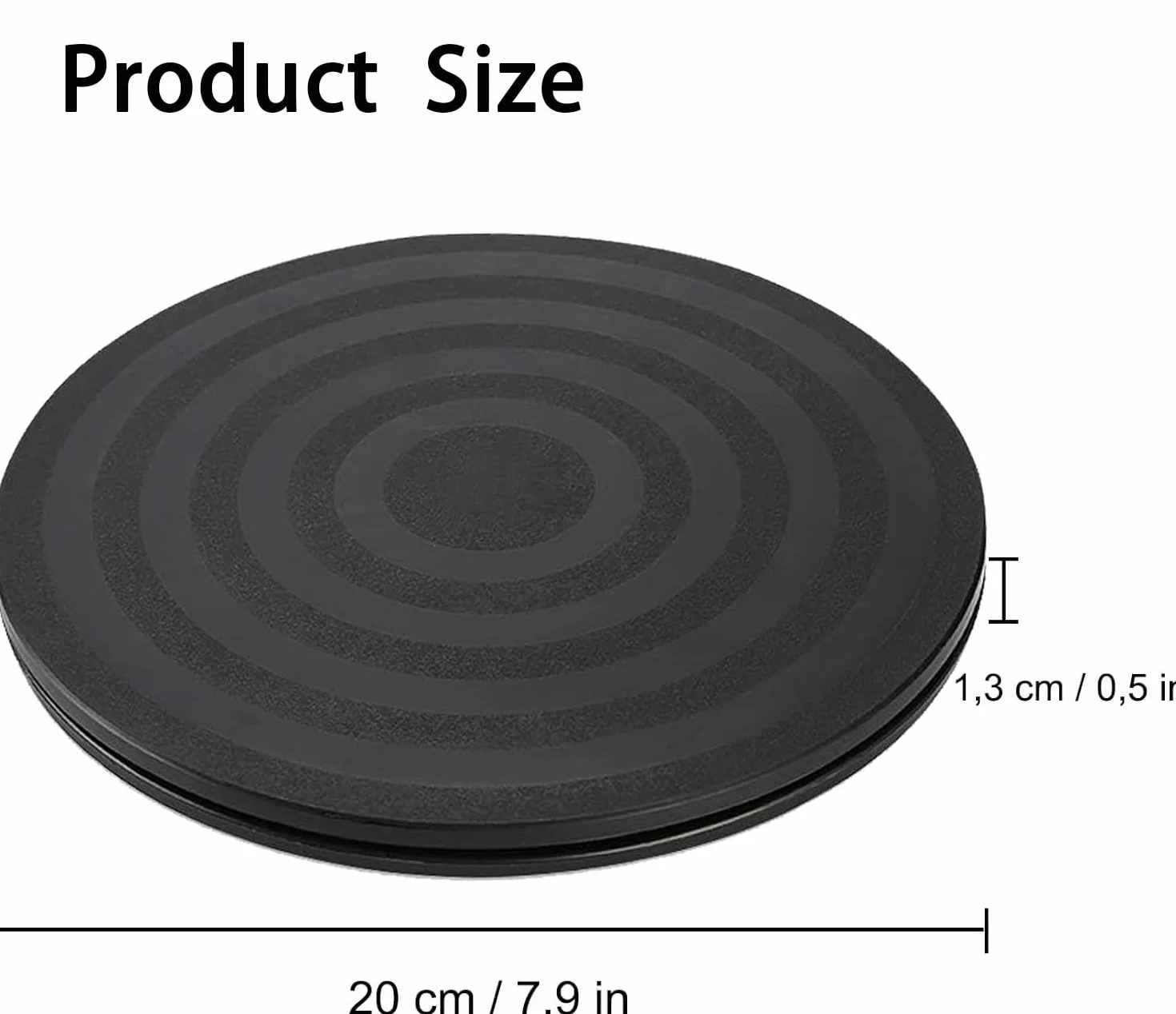Uniwersalny talerz obrotowy, okrągły talerz obrotowy, do rzemiosła, roślin, telewizora, laptopa, monitora, 2 sztuki, obracany o 360 stopni, 20 cm