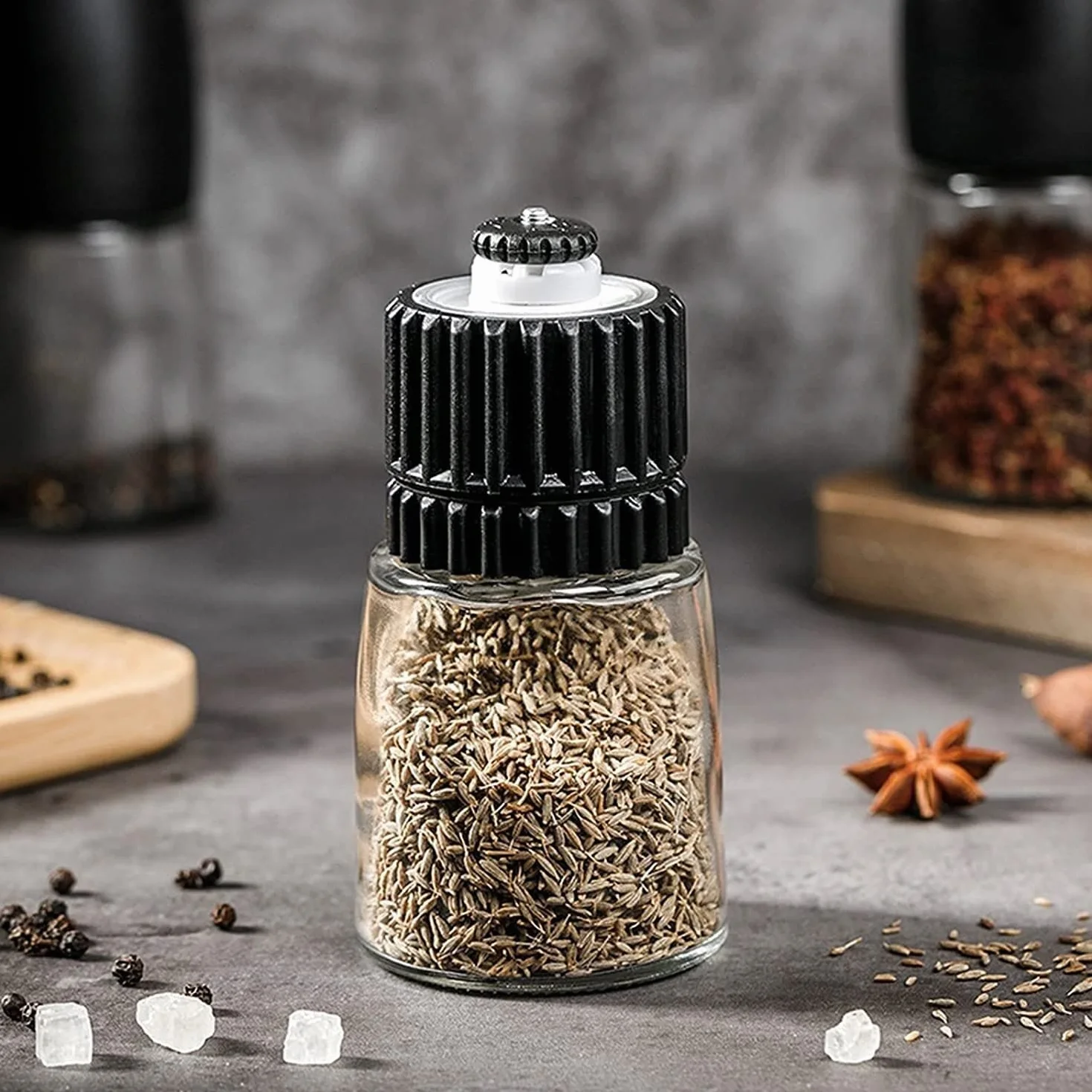 Młynek do soli i pieprzu, młynek do pieprzu Ręczny młynek do soli i pieprzu Jar Pojemniki na przyprawy Młynek do ziarna pieprzu Młynek metalowy Pulverizer Butelka z przyprawami - Solniczka i pieprznic