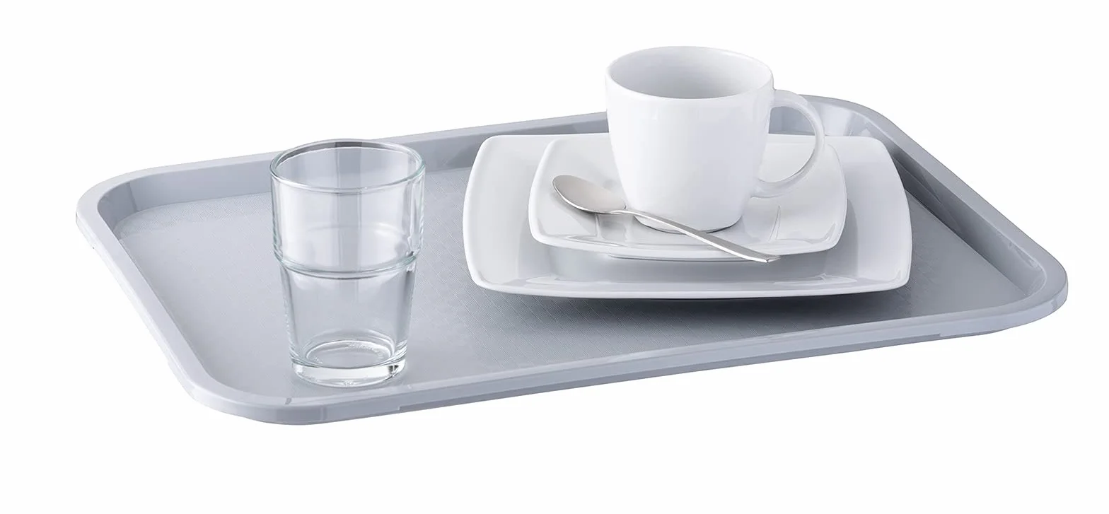 APS Taca Fast Food, nietłukąca się i nadająca się do mycia w zmywarce, wyprodukowana w Niemczech, 35 x 27 cm, wysokość 2 cm, szara