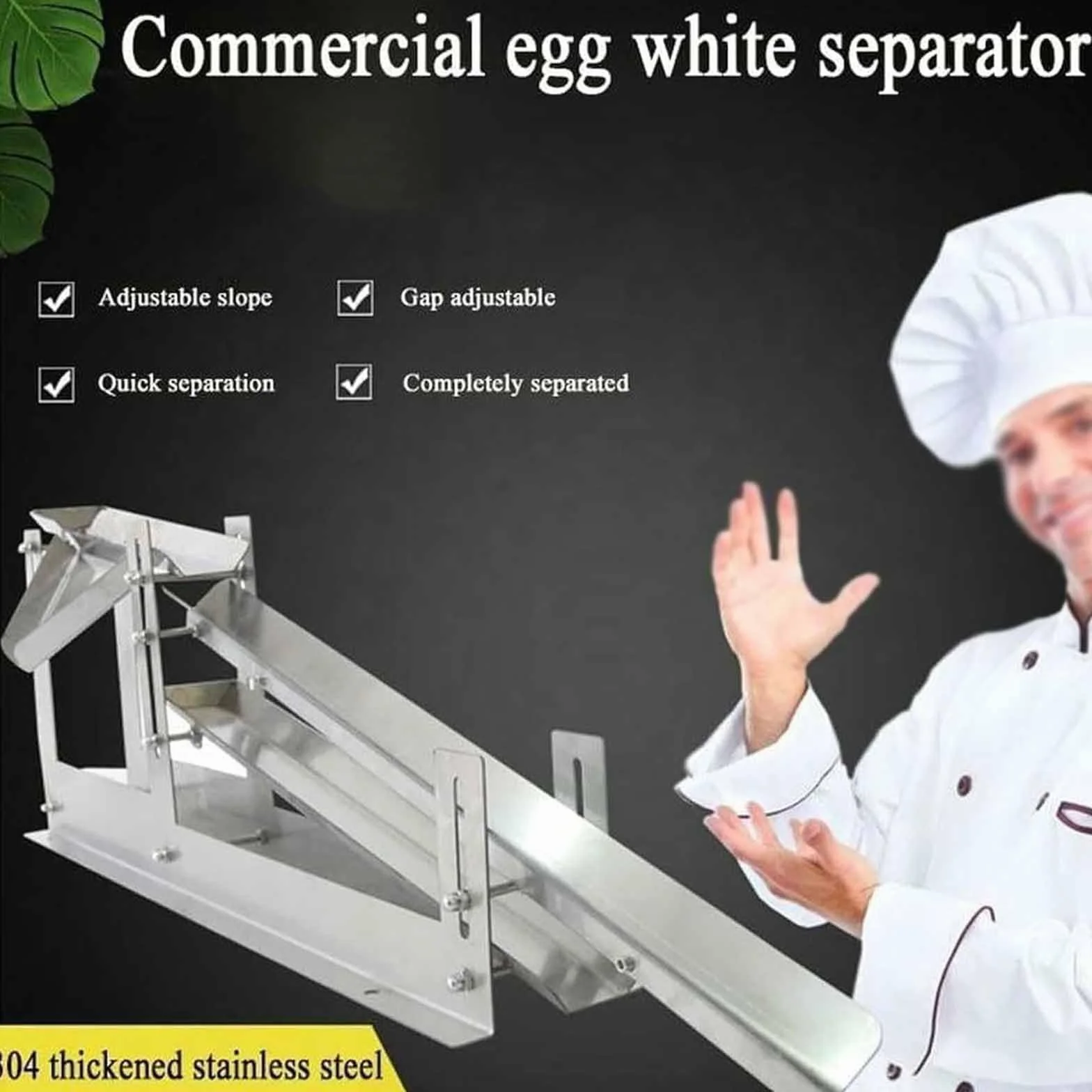 Separator Jaj Ze Stali Nierdzewnej, Profesjonalny Separator Pąków Jaj, Komercyjny Oddzielacz Żółtka Jaj, 500-800 Jaj/h Szybka Separacja, Regulowana Przestrzeń/wysokość I Trwałość Przesuwania