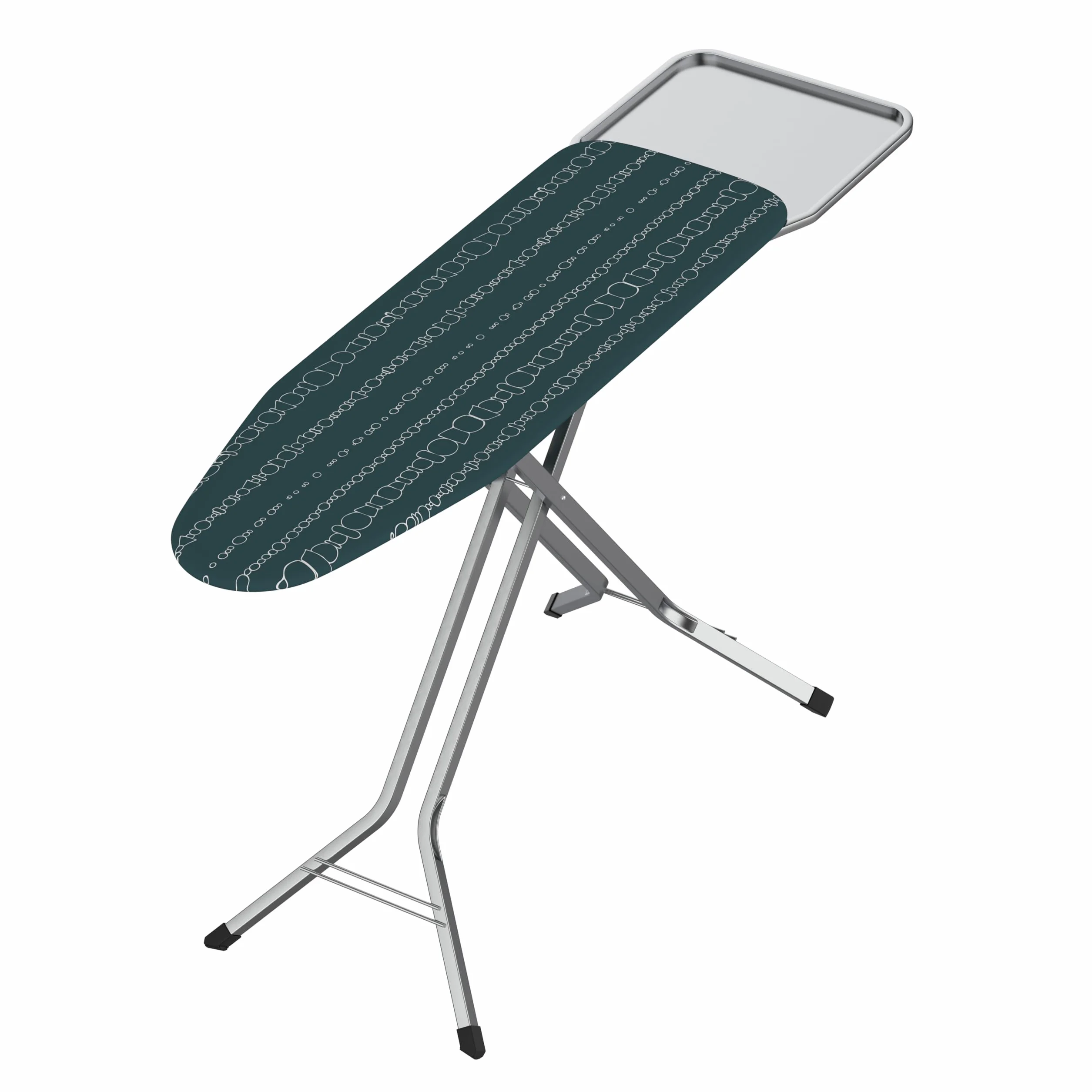 Deska do prasowania Rörets Smilla, kolor chrom – do stacji parowych – prostokątna stalowa rura – zamykana rama – powierzchnia prasowania 38 x 120 cm – szwedzki design i jakość