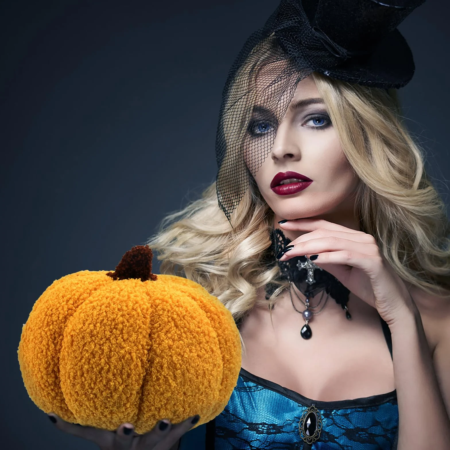 Halloween poduszka w kształcie dyni, dekoracja, pluszowa zabawka w kształcie dyni na sofę,na Święto Dziękczynienia, Halloween, dekoracja wnętrz, prezent dla dzieci (żółta)