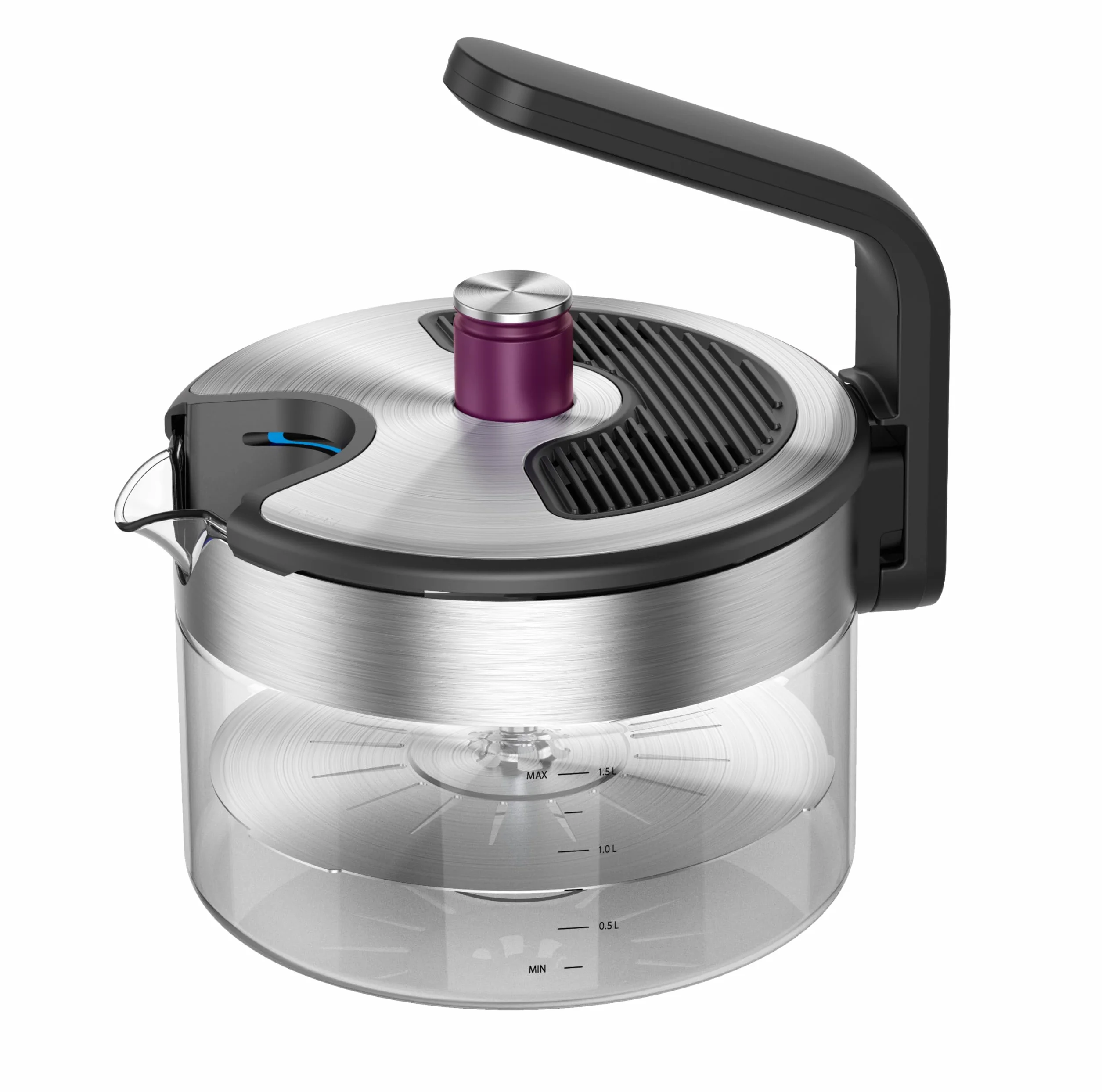 Kezzel® Innowacyjny czajnik indukcyjny 1,5 l | funkcja automatycznego wyłączania, brak wykipiania | minimalistyczny design, stal nierdzewna i szkło, łatwy do czyszczenia