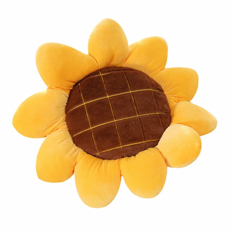 NatureMan Słonecznik poduszka podłogowa 50 cm poduszka w kształcie kwiatu urocza poduszka dekoracyjna pluszowa poduszka do sypialni na sofę krzesło