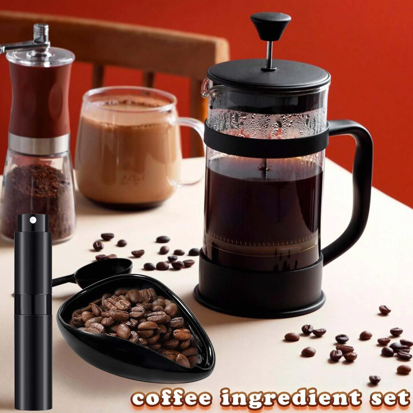 Kubek z miarką do ziaren kawy pojemnik na ziarna kawy z rozpylaczem, ceramiczne tacki z miarką, idealne akcesoria do kawy, narzędzia barista, do kawy lub herbaty, prezenty