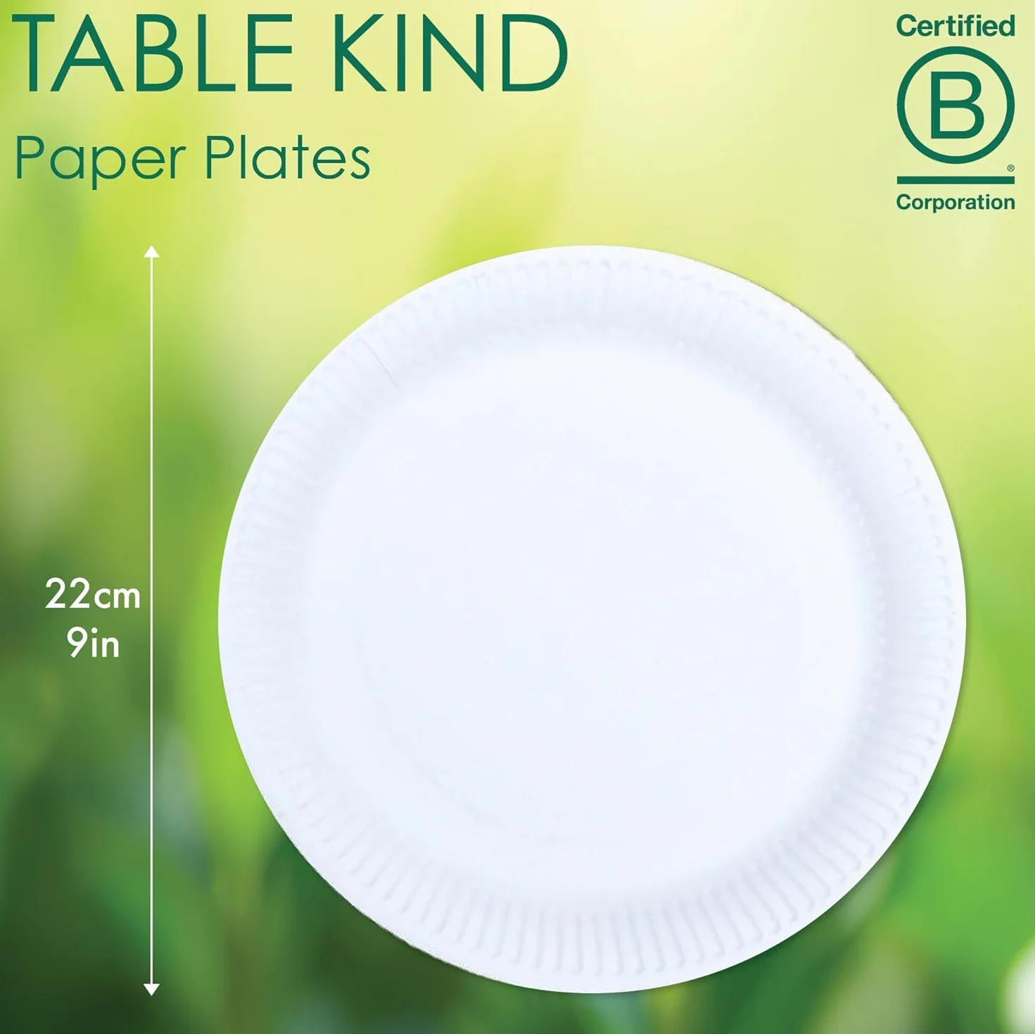 Talking Tables Rodzaj stołu 150 sztuk ekologicznych białych papierowych talerzy do gastronomii i codziennego użytku, nadające się do recyklingu, okrągłe naczynia jednorazowe, artykuły na przyjęcie