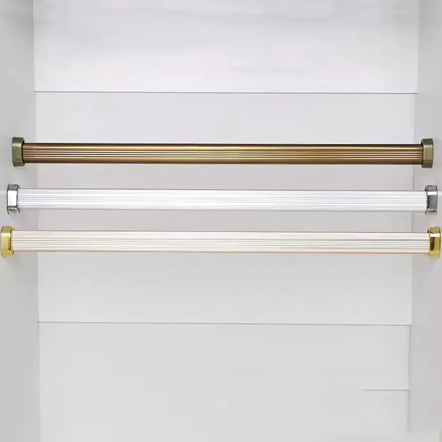 Wytrzymałe owalne pręty do szafy ze stopu aluminium, drążek do wieszania ubrań, 91 cm, złoty kolor