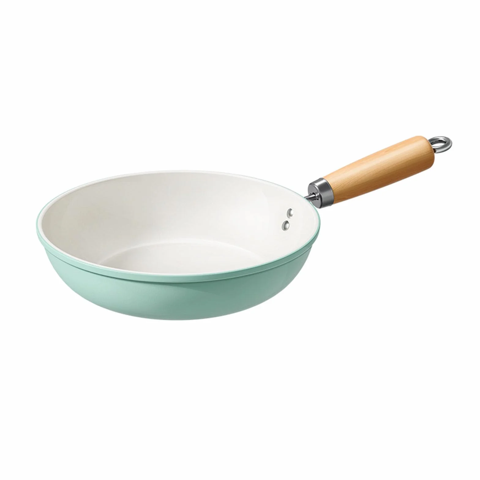 żeliwna Patelnia, Mały Rondel Z Drewnianym Uchwytem, Patelnię Do Smażonej Siatki Jajecznej, Naczynia Kuchenne Do Kuchenki Indukcyjnej Kuchenki Gazowej(Size:24CM,Color:bez lid)